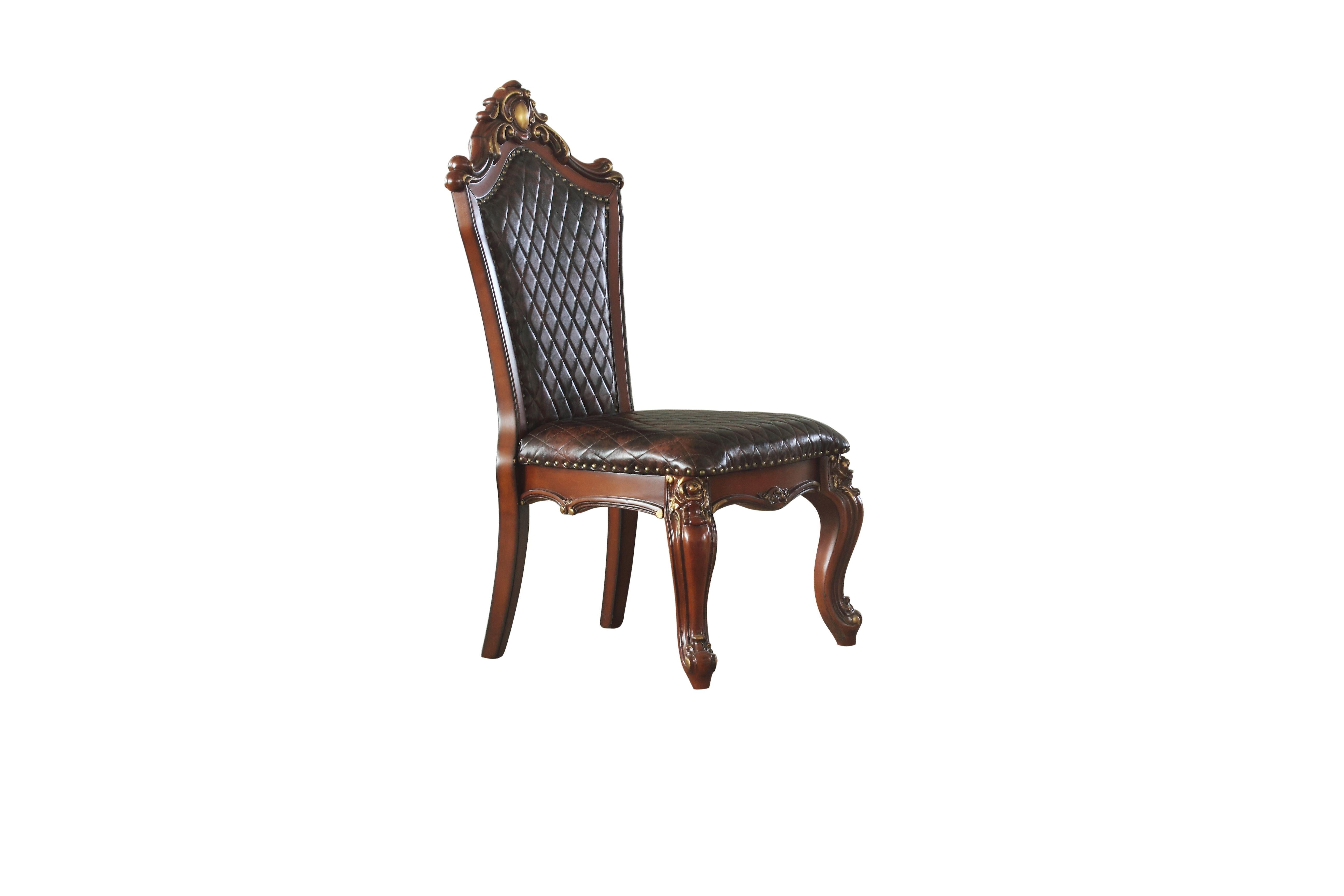 Picardy Cherry Oak & PU Side Chair - Ideal Furniture (Fresno,CA)