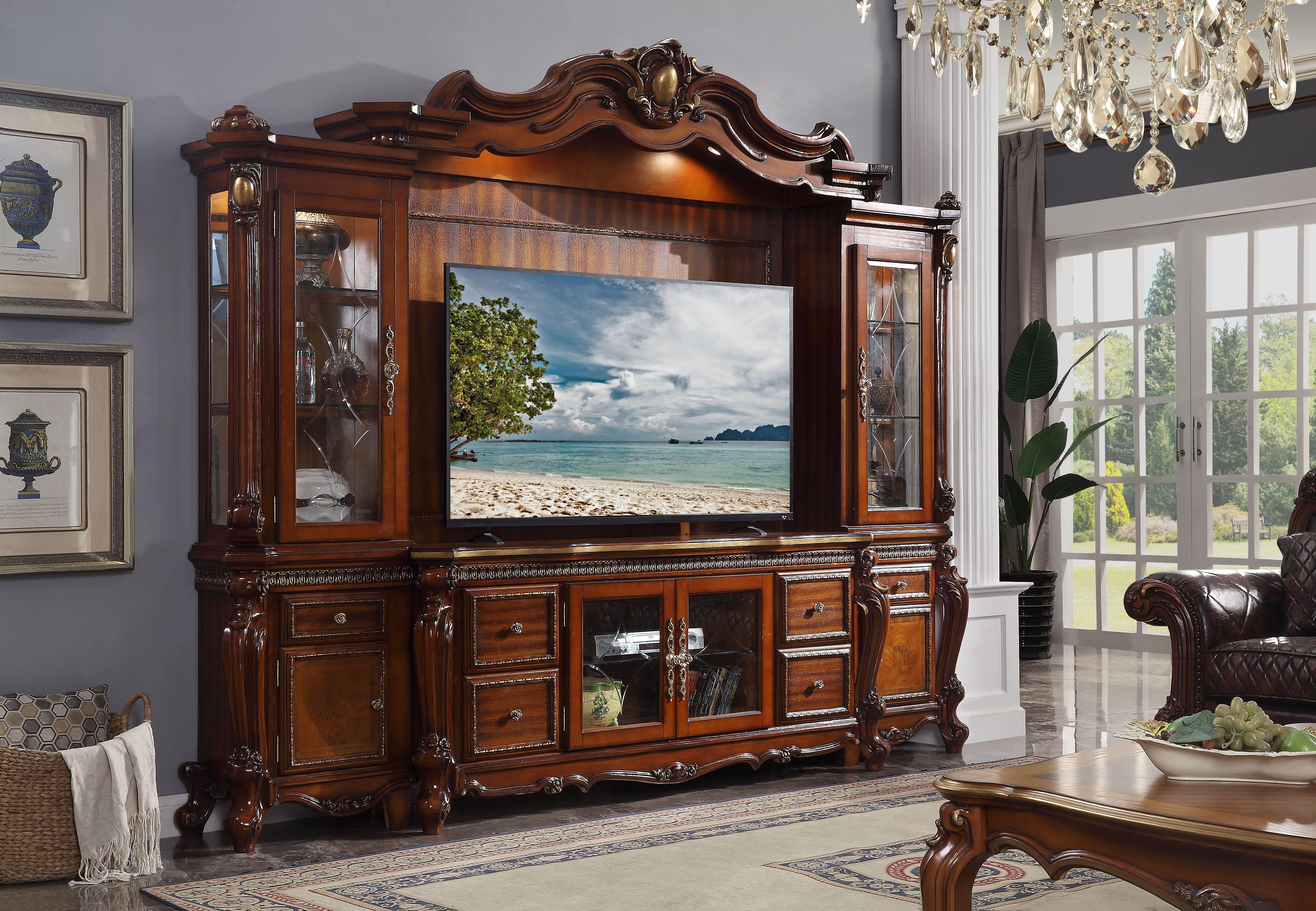 Picardy Cherry Oak Entertainment Center - Ideal Furniture (Fresno,CA)