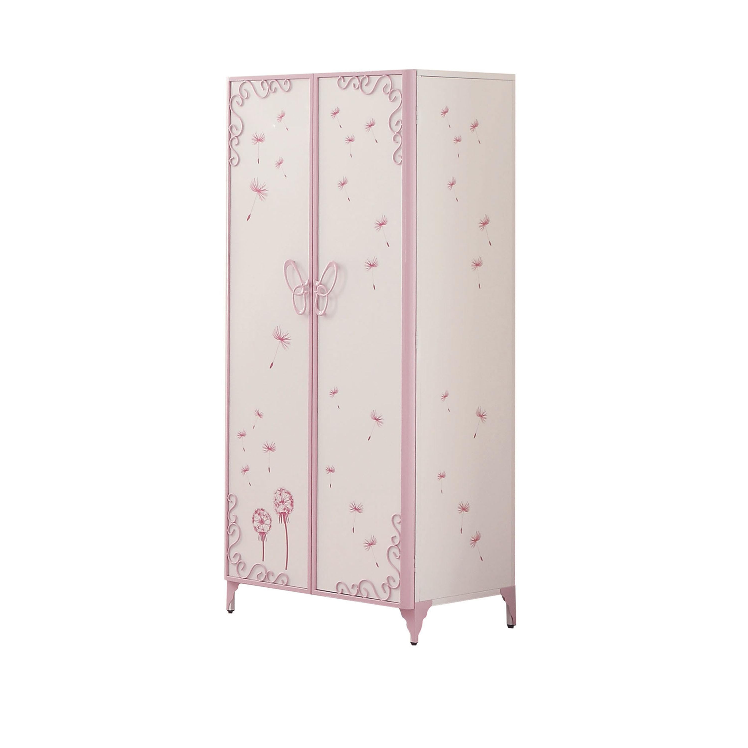 Priya II White & Light Purple Armoire - Ideal Furniture (Fresno,CA)