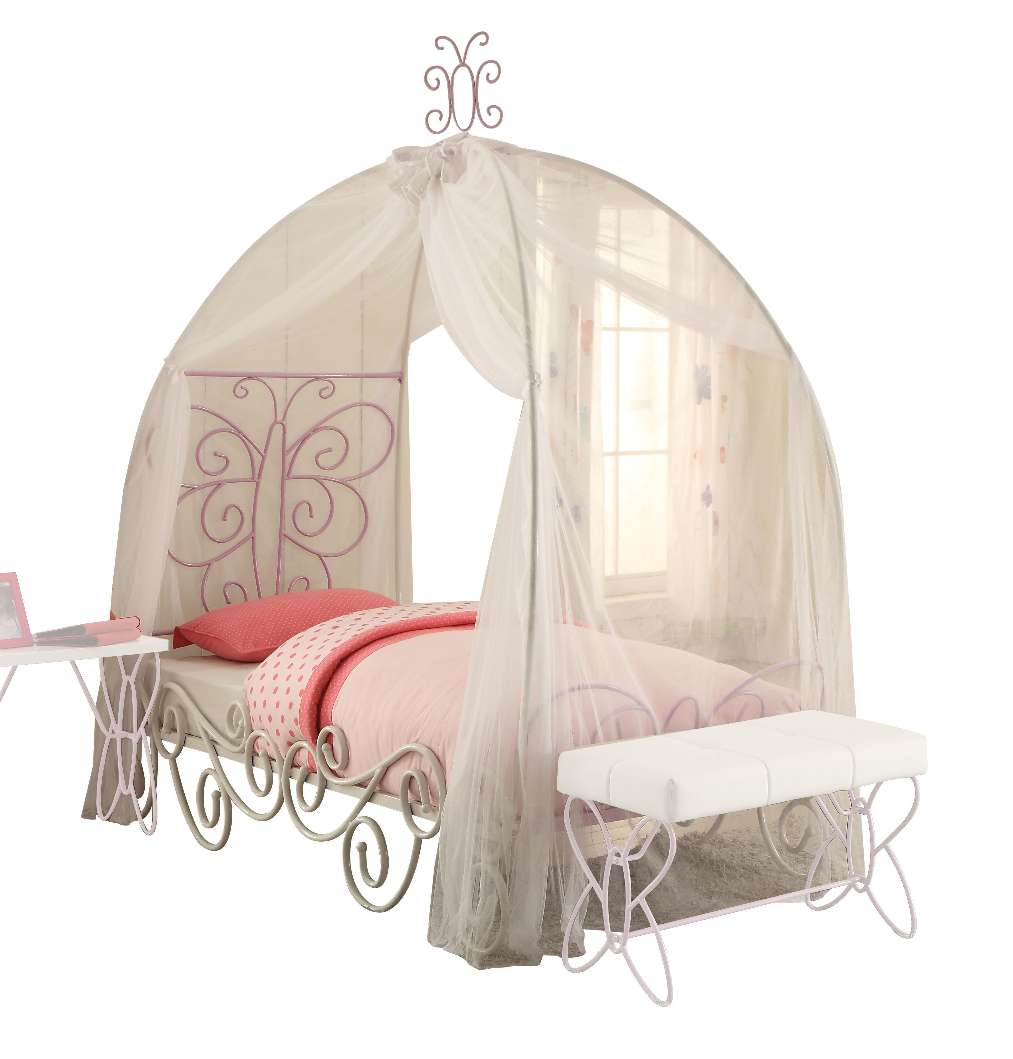 Priya II White & Light Purple Full Bed - Ideal Furniture (Fresno,CA)