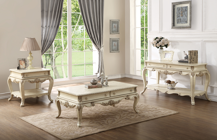 Ragenardus Antique White Coffee Table - Ideal Furniture (Fresno,CA)