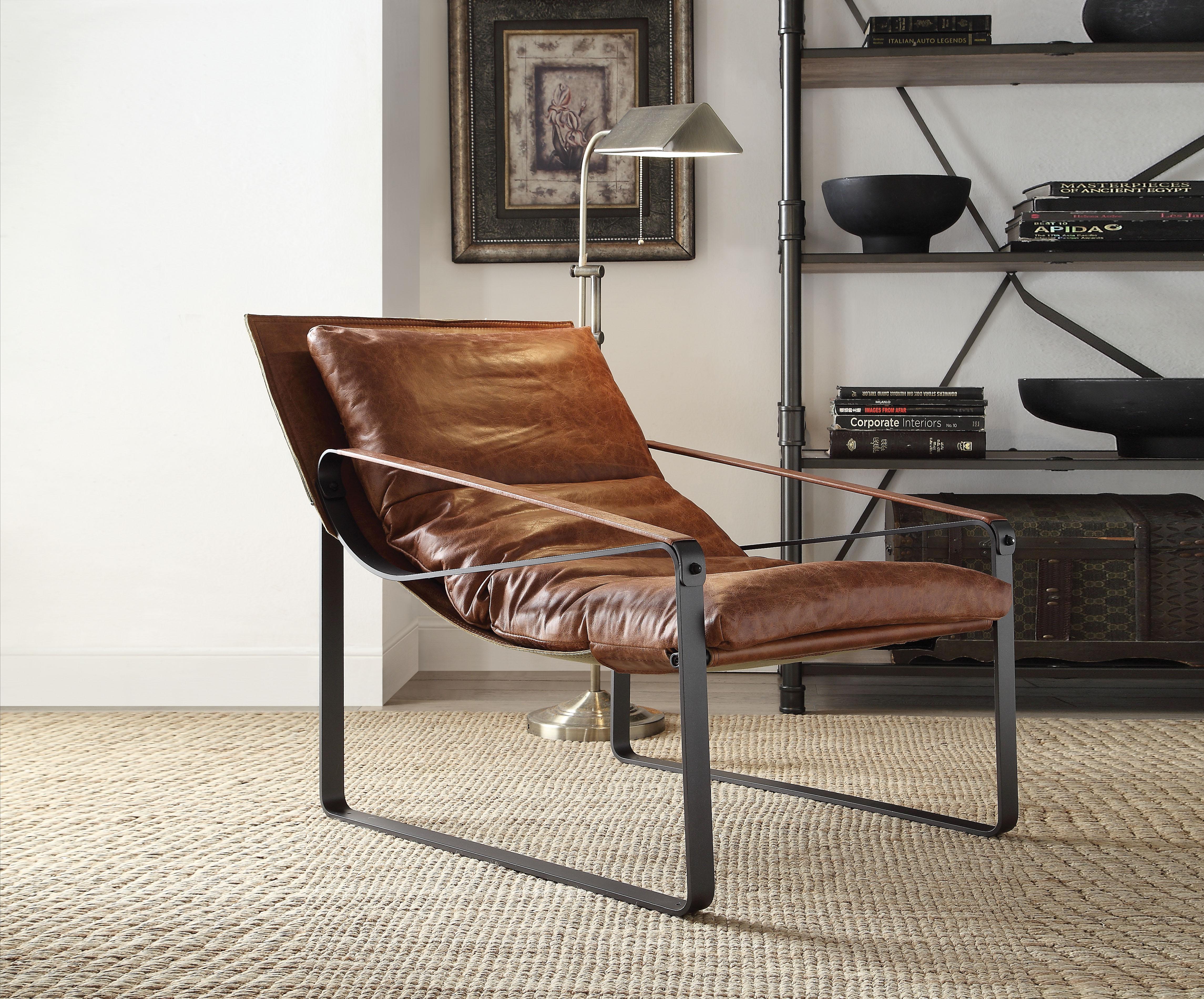 Quoba Cocoa Top Grain Leather Accent Chair - Ideal Furniture (Fresno,CA)