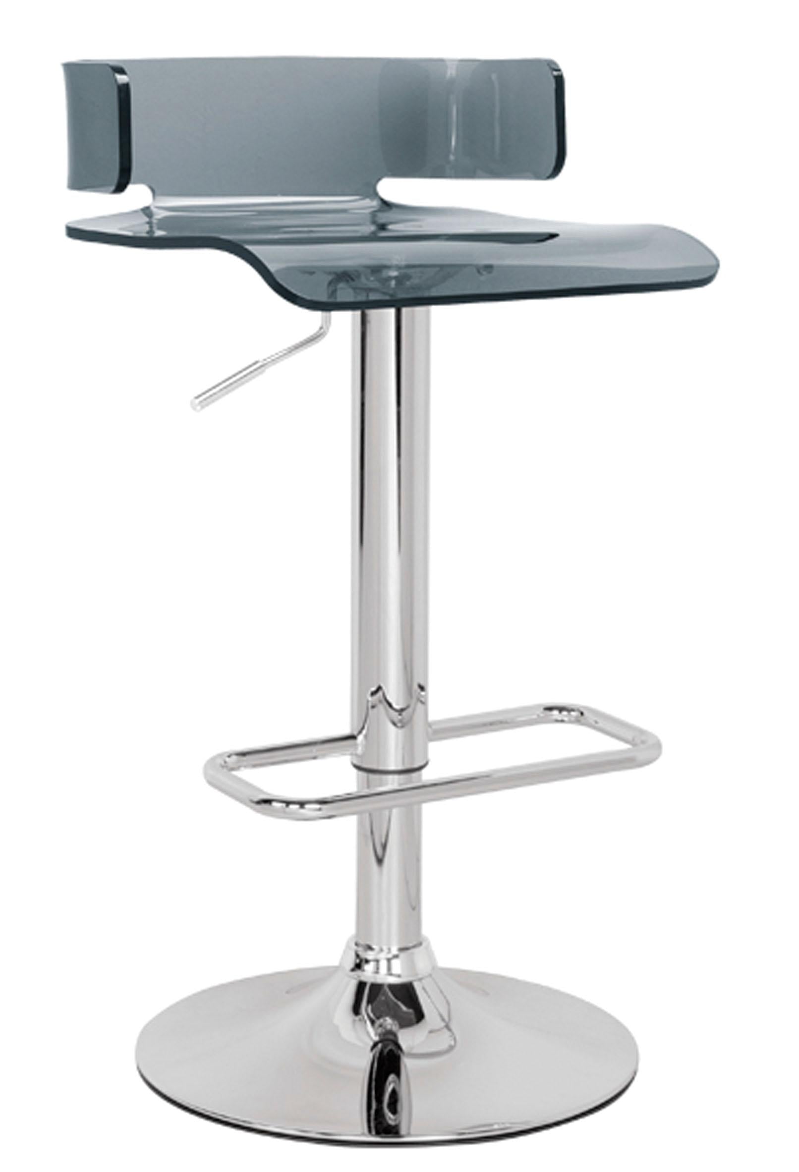 Rania Gray & Chrome Adjustable Stool (1Pc) - Ideal Furniture (Fresno,CA)