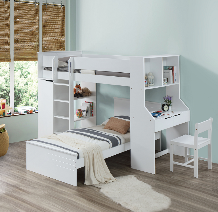 Ragna White Twin Bed - Ideal Furniture (Fresno,CA)