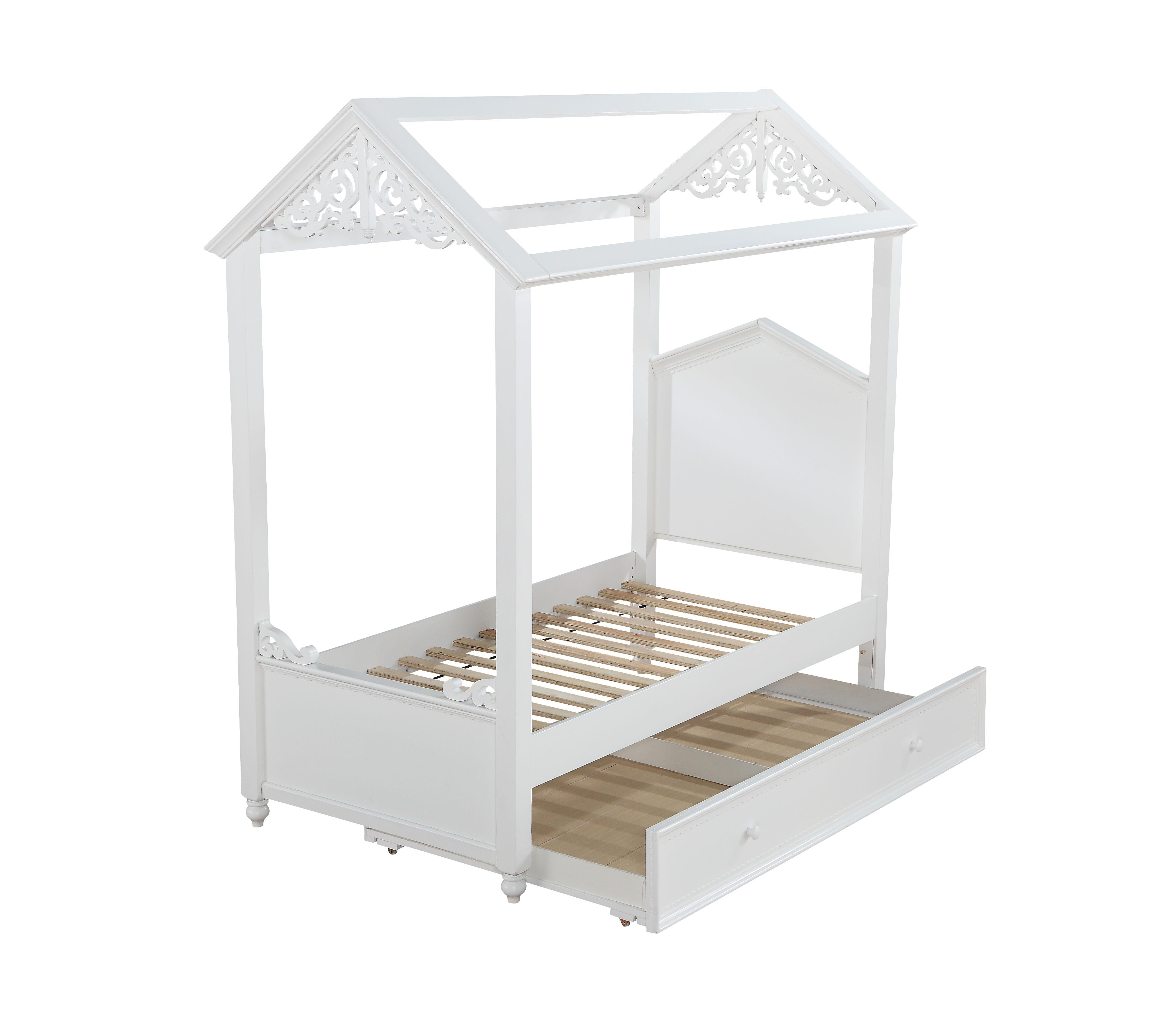 Rapunzel White Twin Bed - Ideal Furniture (Fresno,CA)