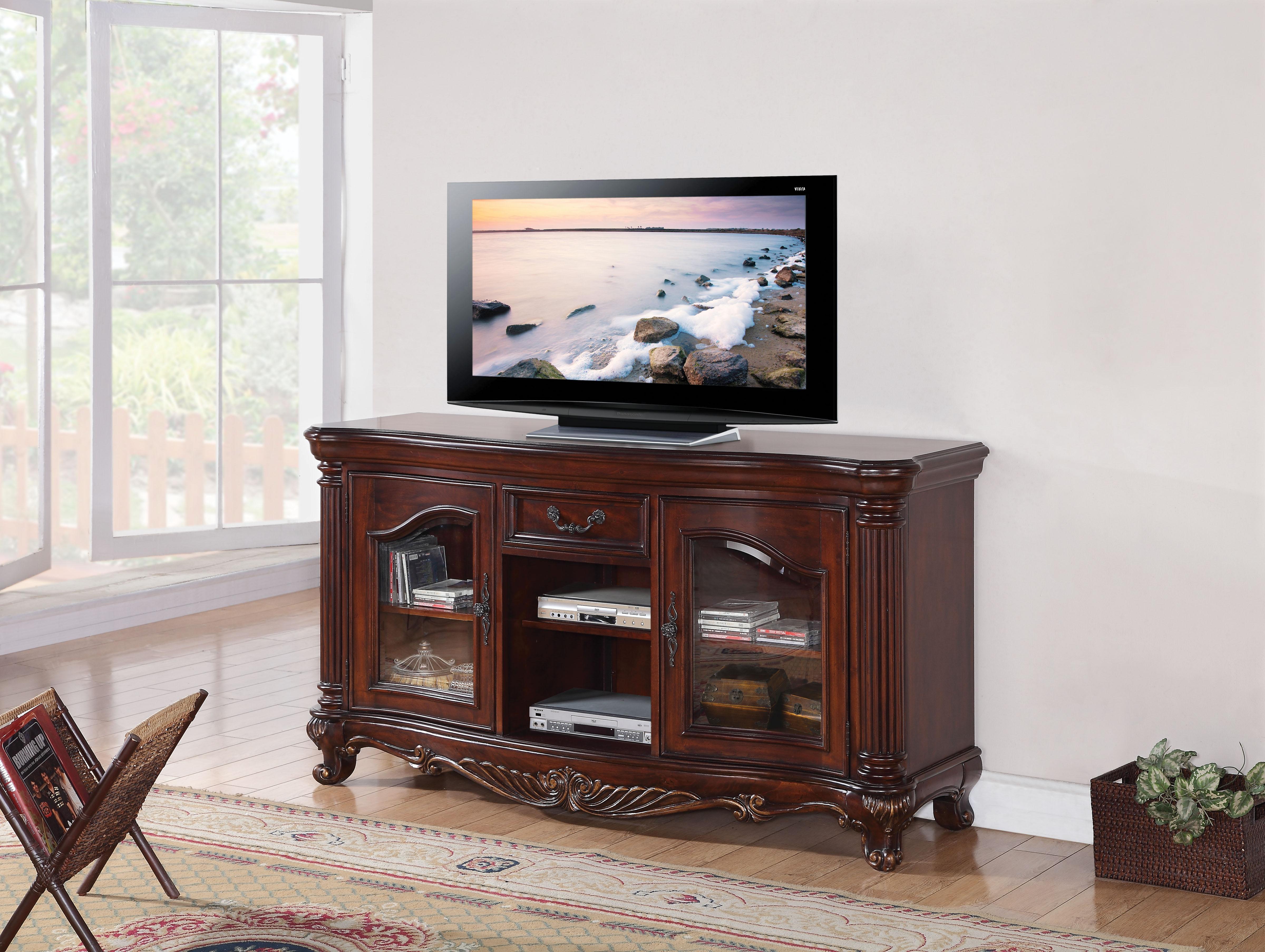 Remington Brown Cherry TV Stand - Ideal Furniture (Fresno,CA)