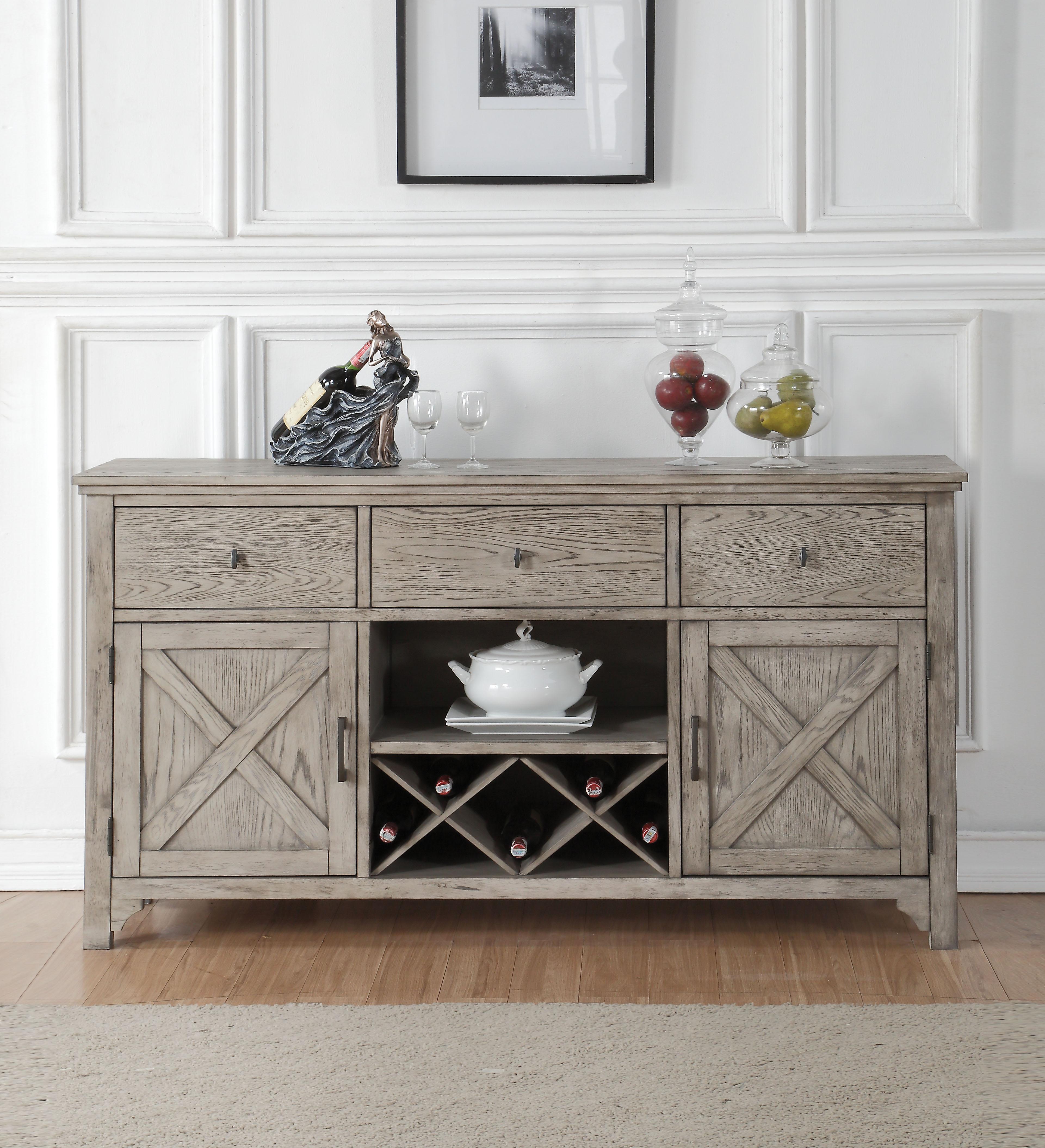 Rocky Gray Oak Server - Ideal Furniture (Fresno,CA)