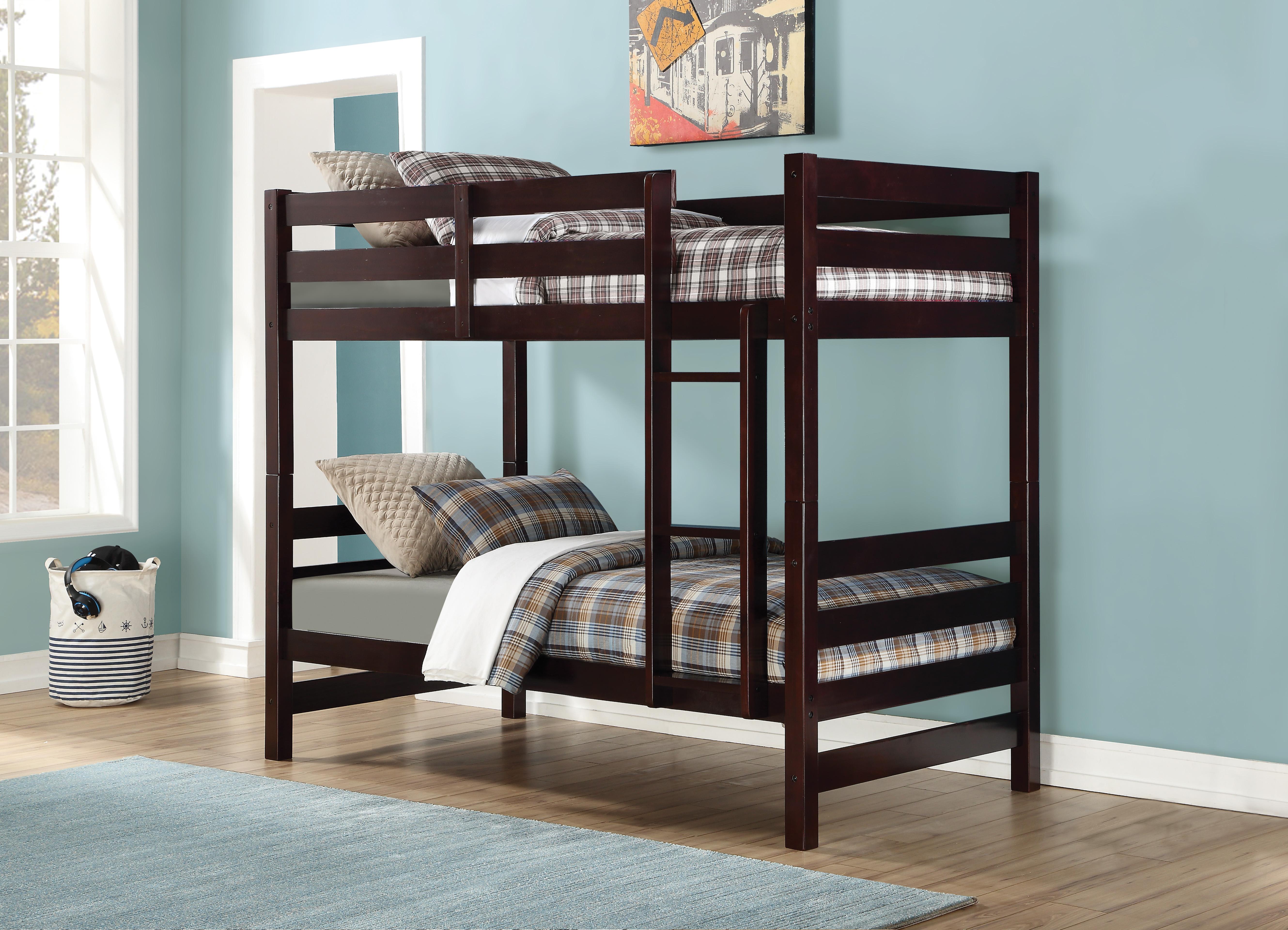 Ronnie Espresso Bunk Bed (Twin/Twin) - Ideal Furniture (Fresno,CA)