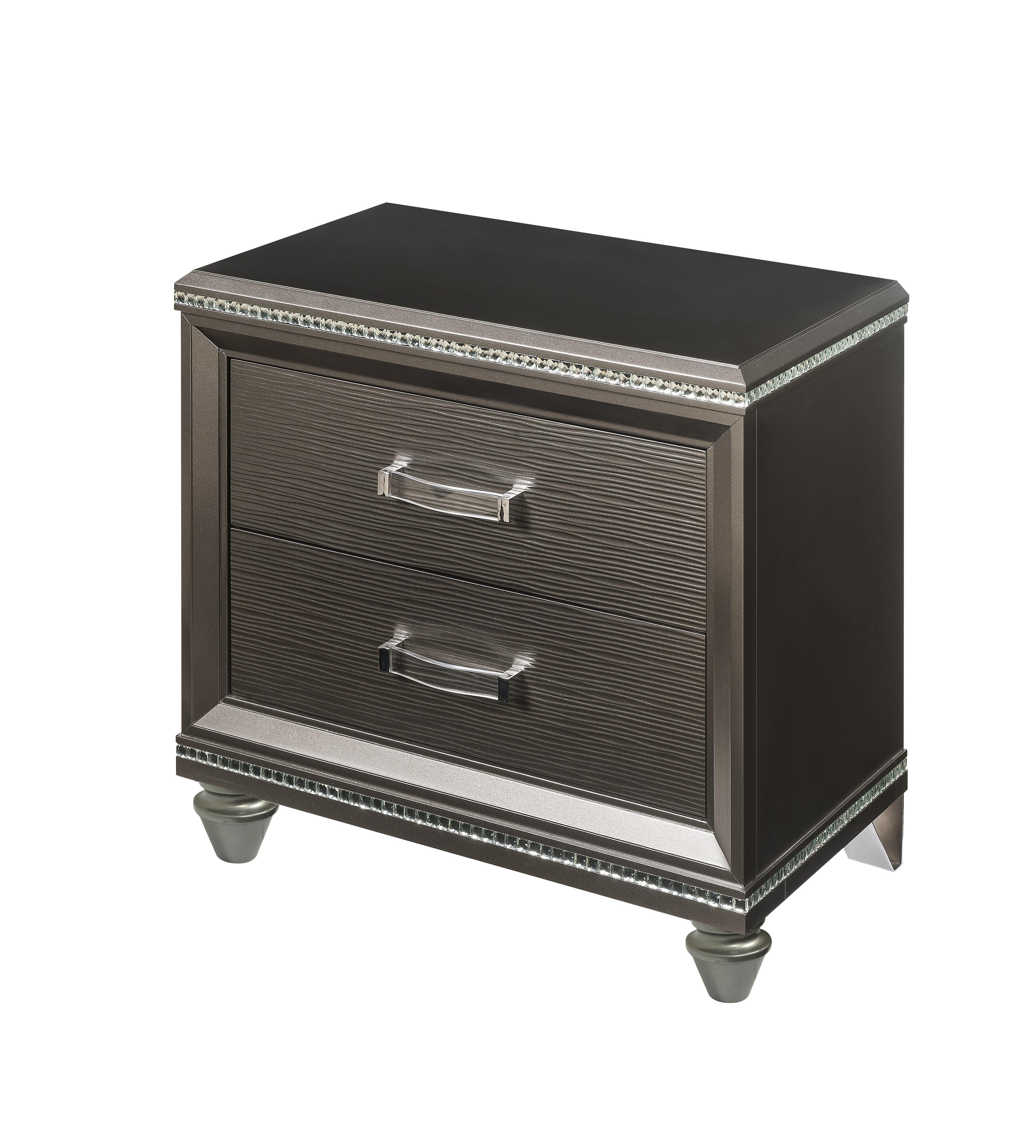 Sadie Dark Champagne Nightstand - Ideal Furniture (Fresno,CA)