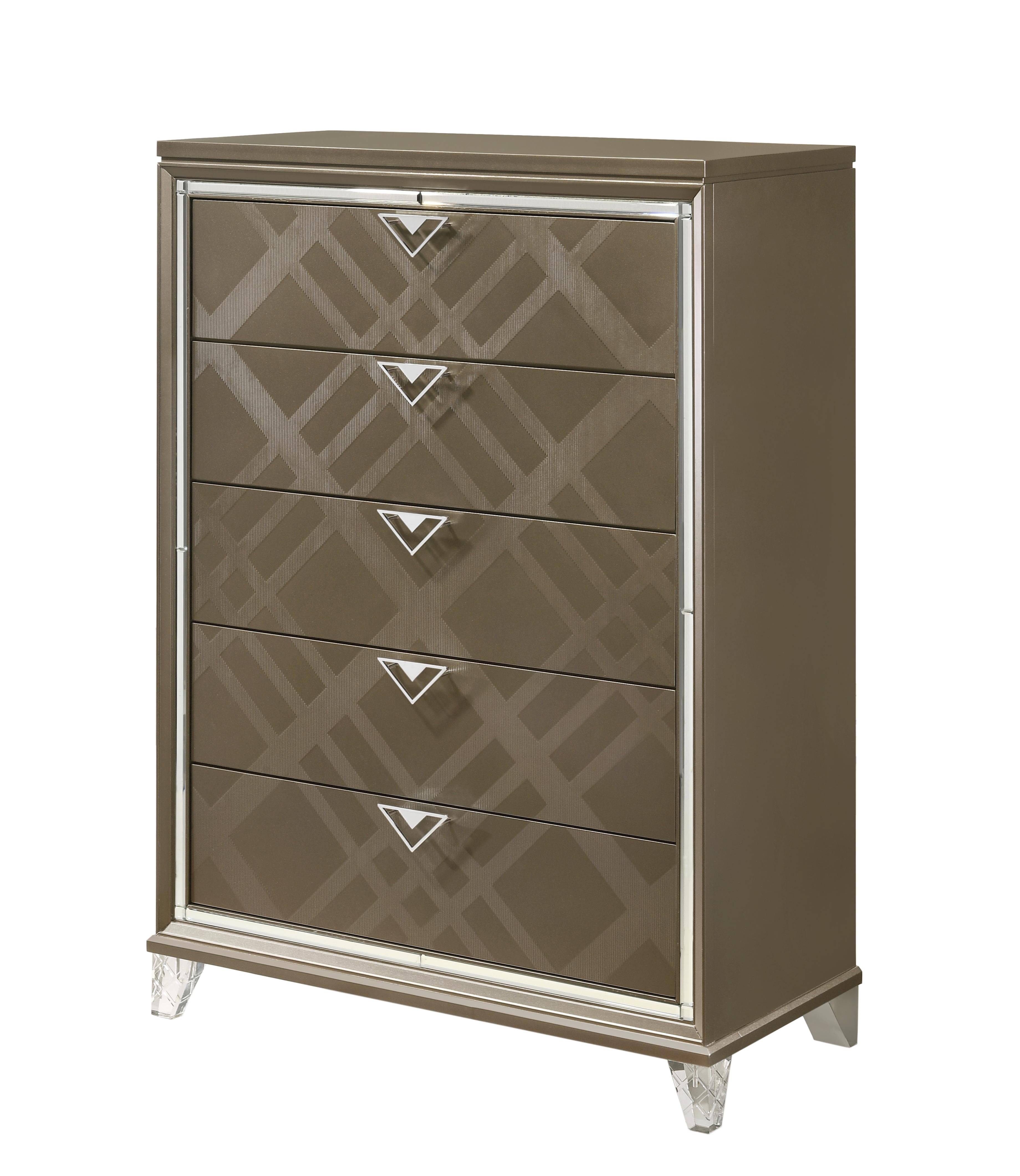 Skylar Dark Champagne Chest - Ideal Furniture (Fresno,CA)