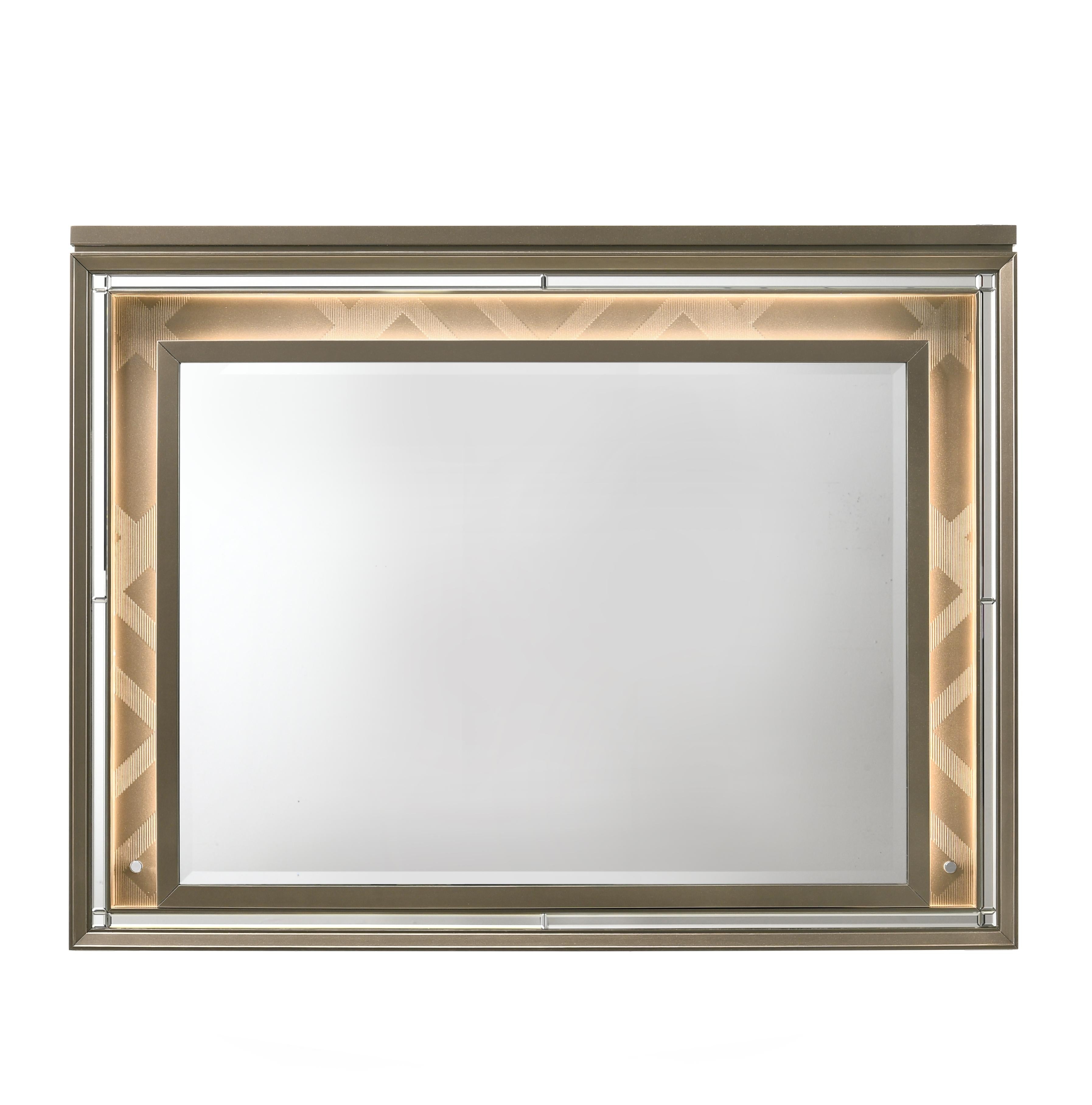 Skylar LED & Dark Champagne Mirror w/LED - Ideal Furniture (Fresno,CA)