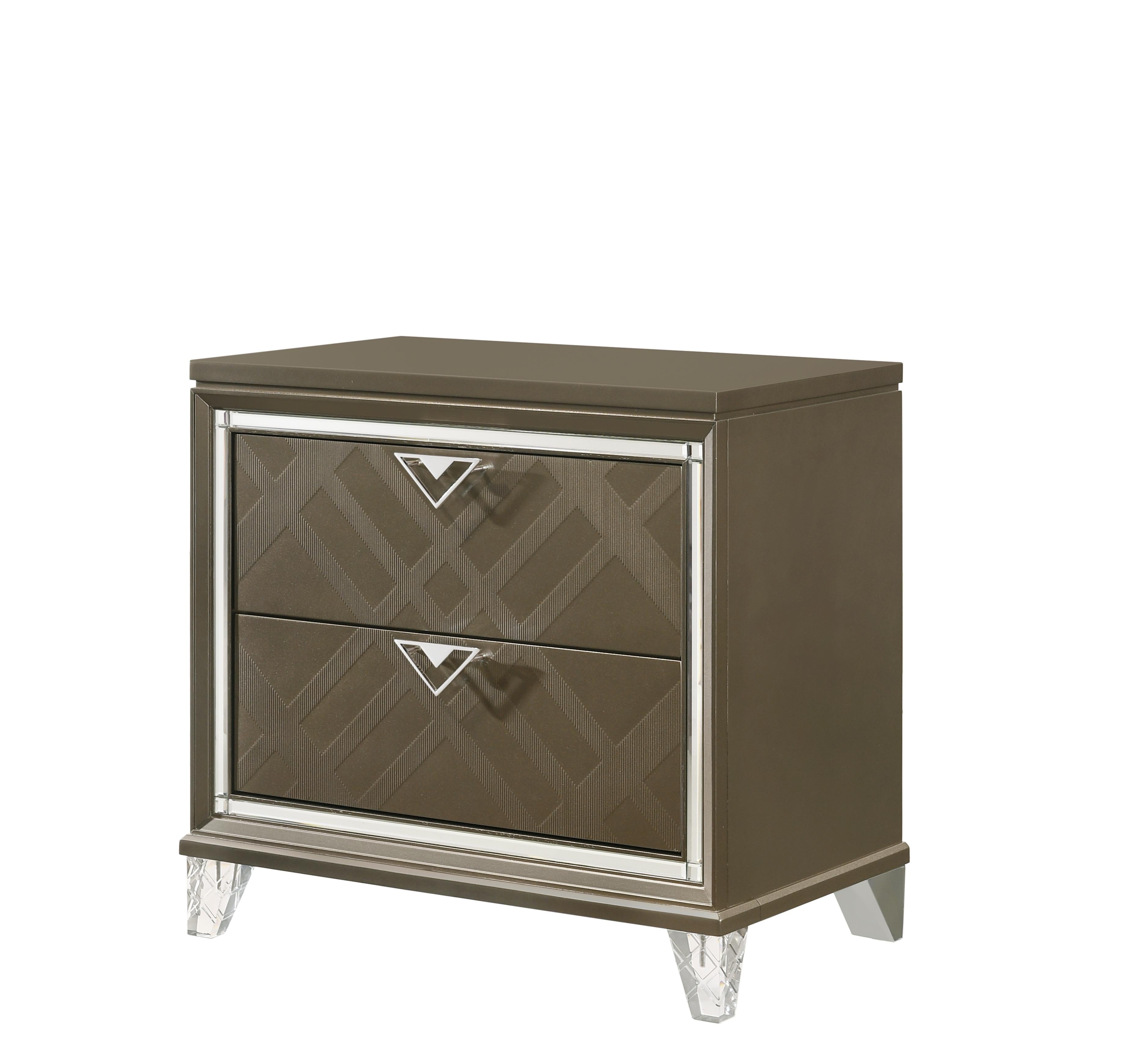 Skylar Dark Champagne Nightstand - Ideal Furniture (Fresno,CA)