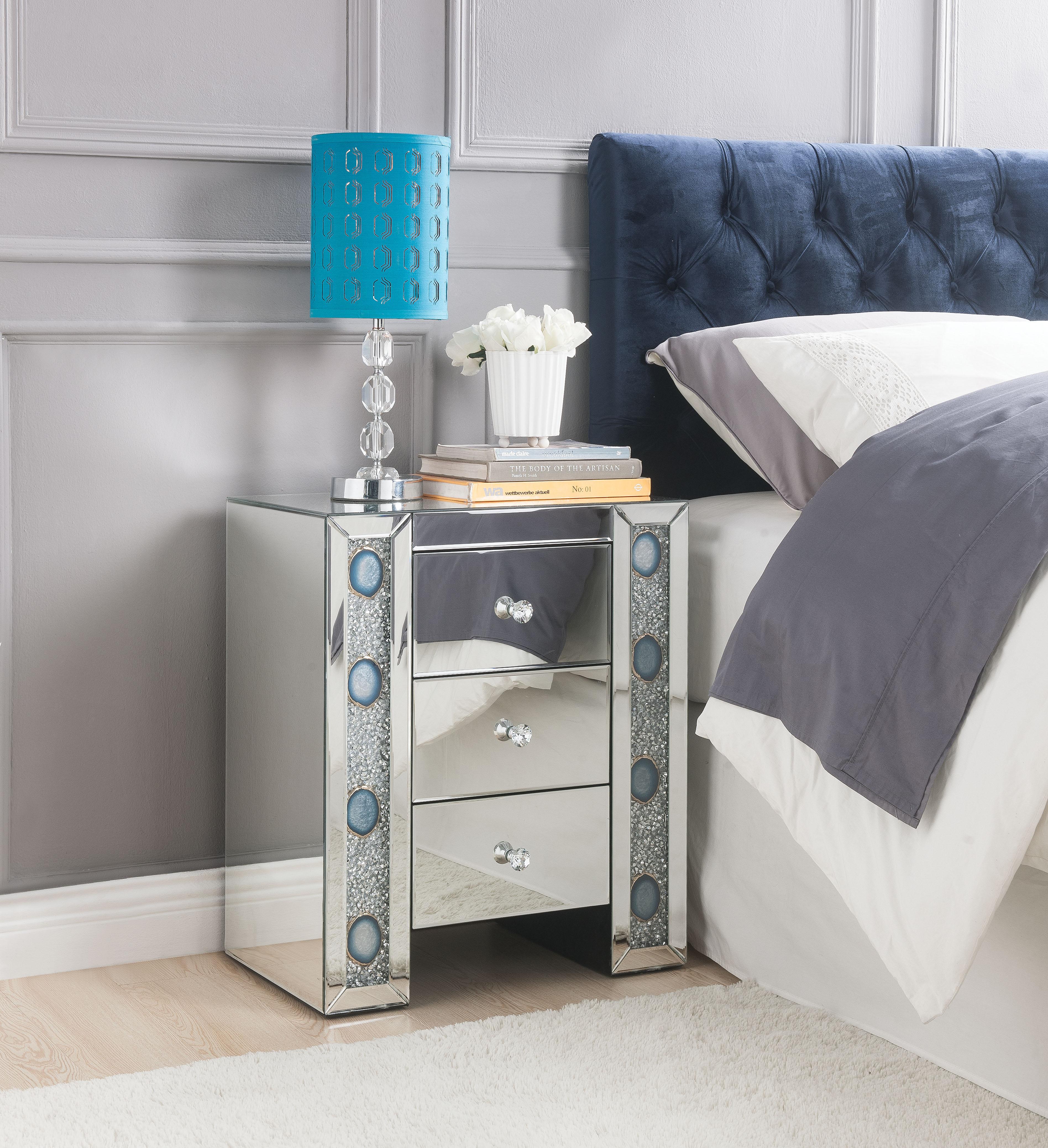 Sonia Mirrored & Faux Agate Accent Table - Ideal Furniture (Fresno,CA)
