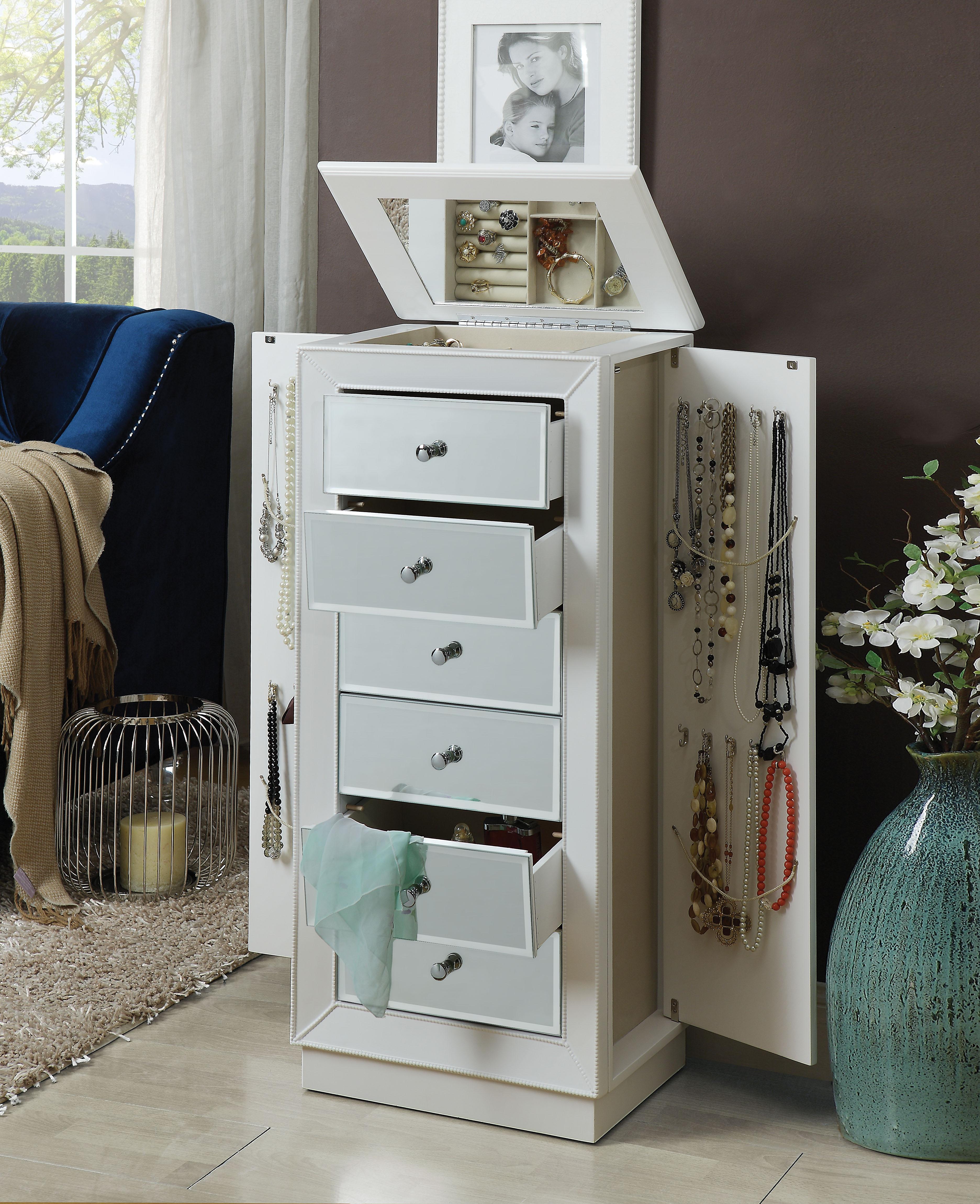 Talor White Jewelry Armoire - Ideal Furniture (Fresno,CA)