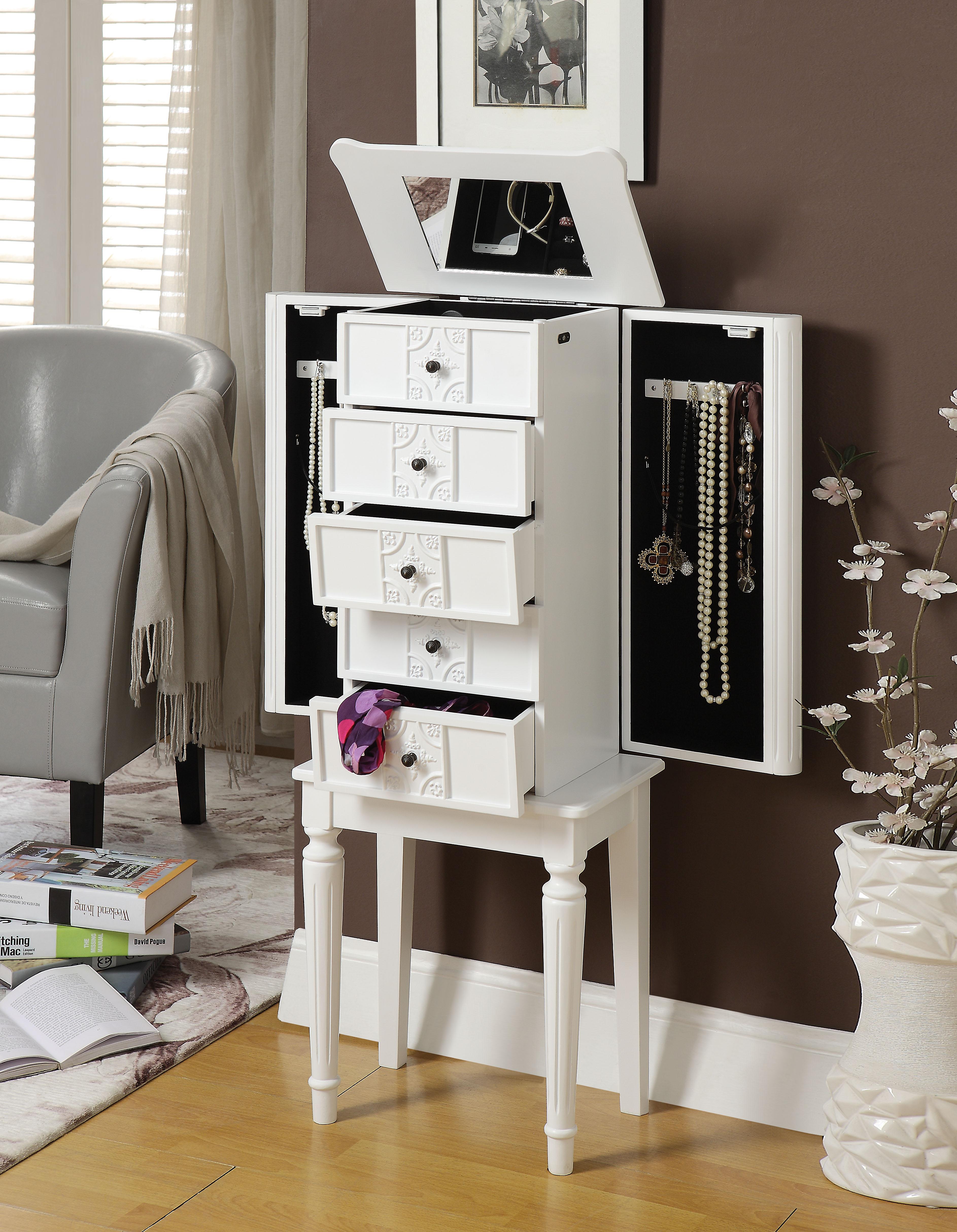 Tammy White Jewelry Armoire - Ideal Furniture (Fresno,CA)
