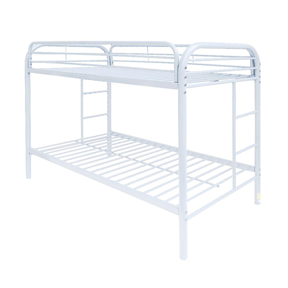 Thomas White Bunk Bed (Twin/Twin) - Ideal Furniture (Fresno,CA)