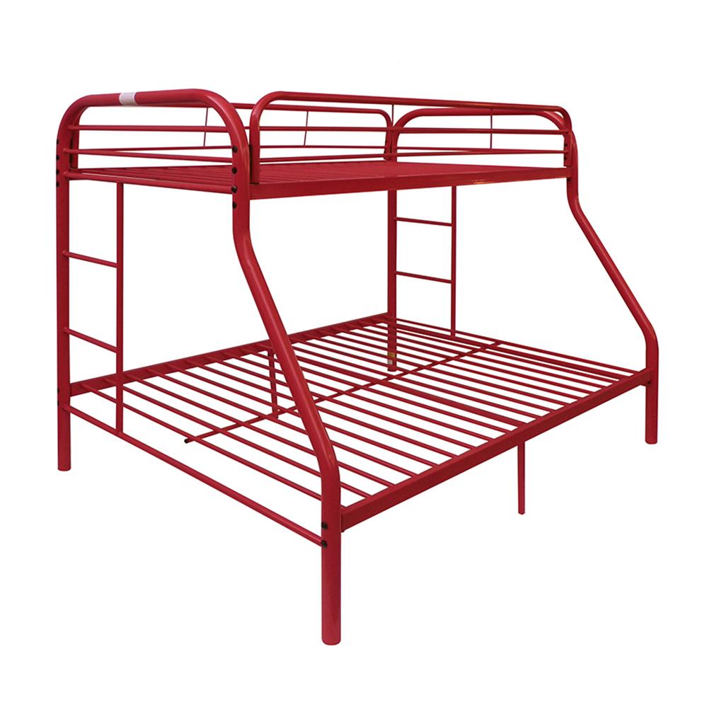 Tritan Red Bunk Bed (Twin/Full) - Ideal Furniture (Fresno,CA)