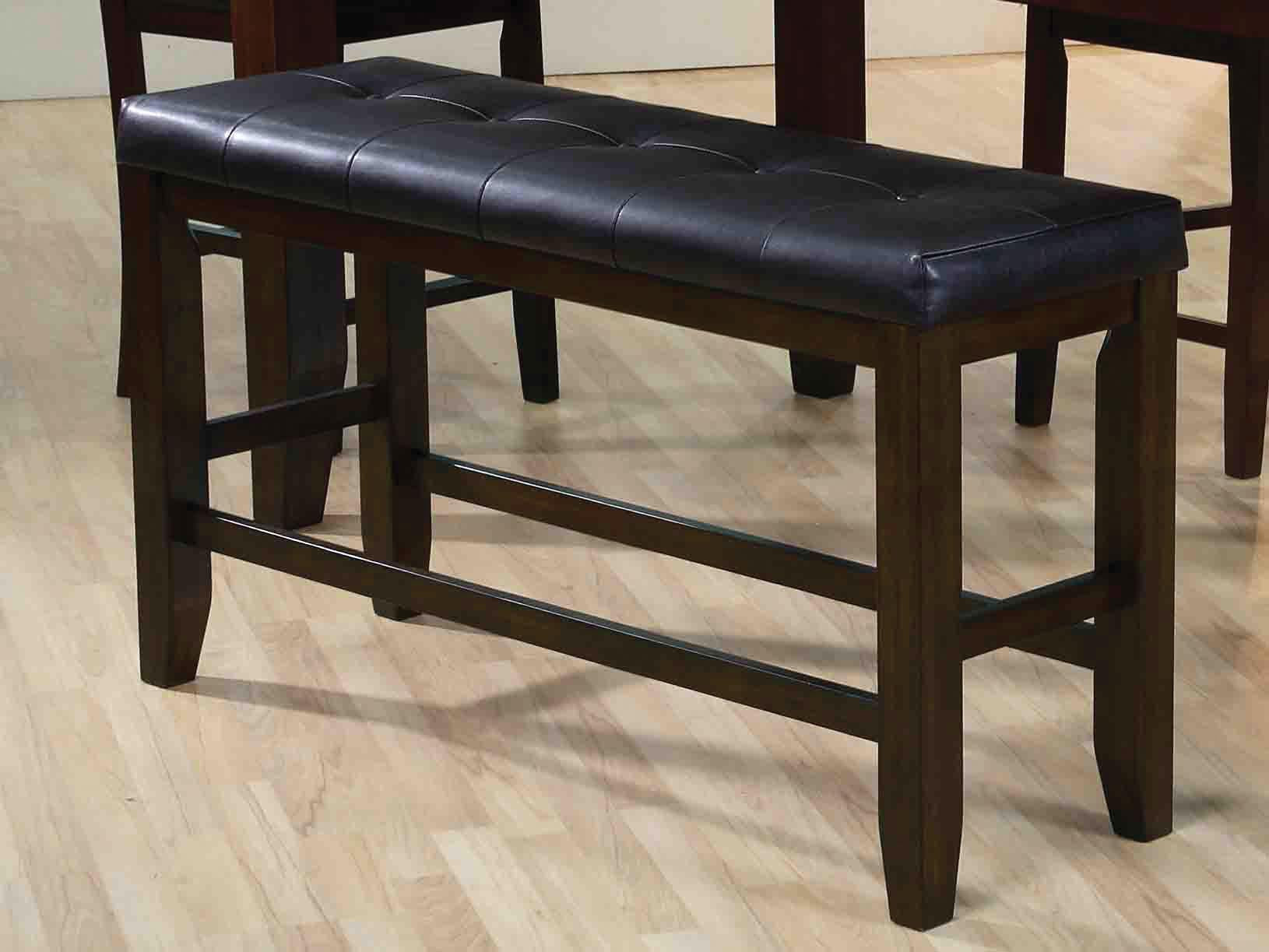 Urbana Black PU & Espresso Counter Height Bench - Ideal Furniture (Fresno,CA)