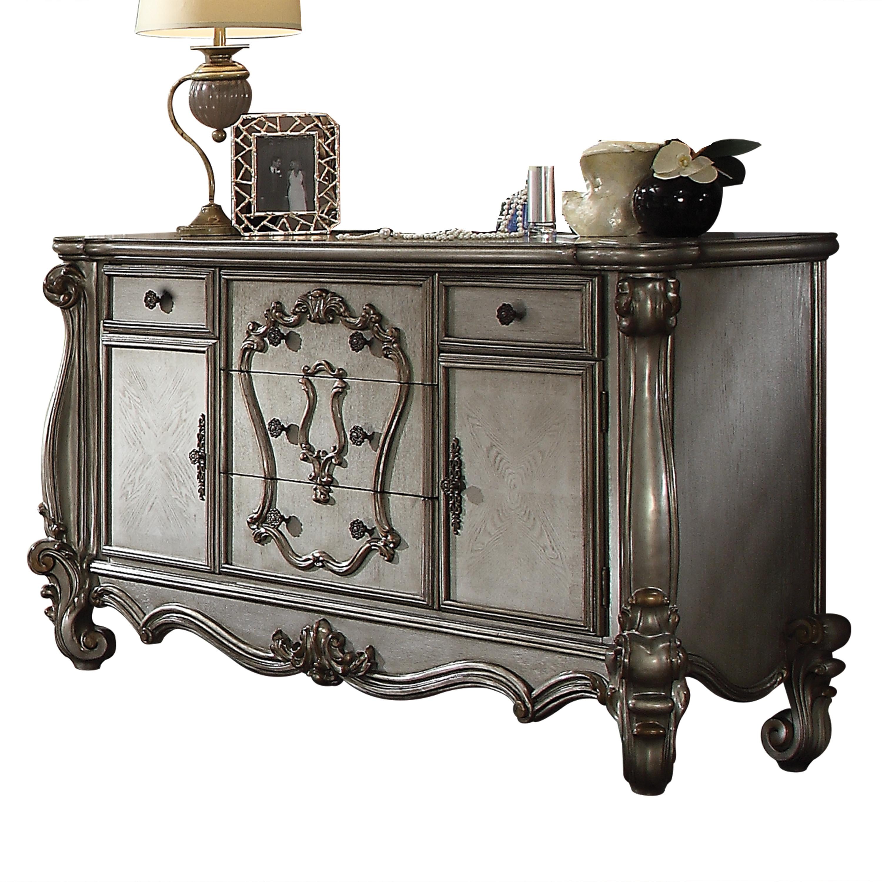 Versailles Antique Platinum Dresser - Ideal Furniture (Fresno,CA)