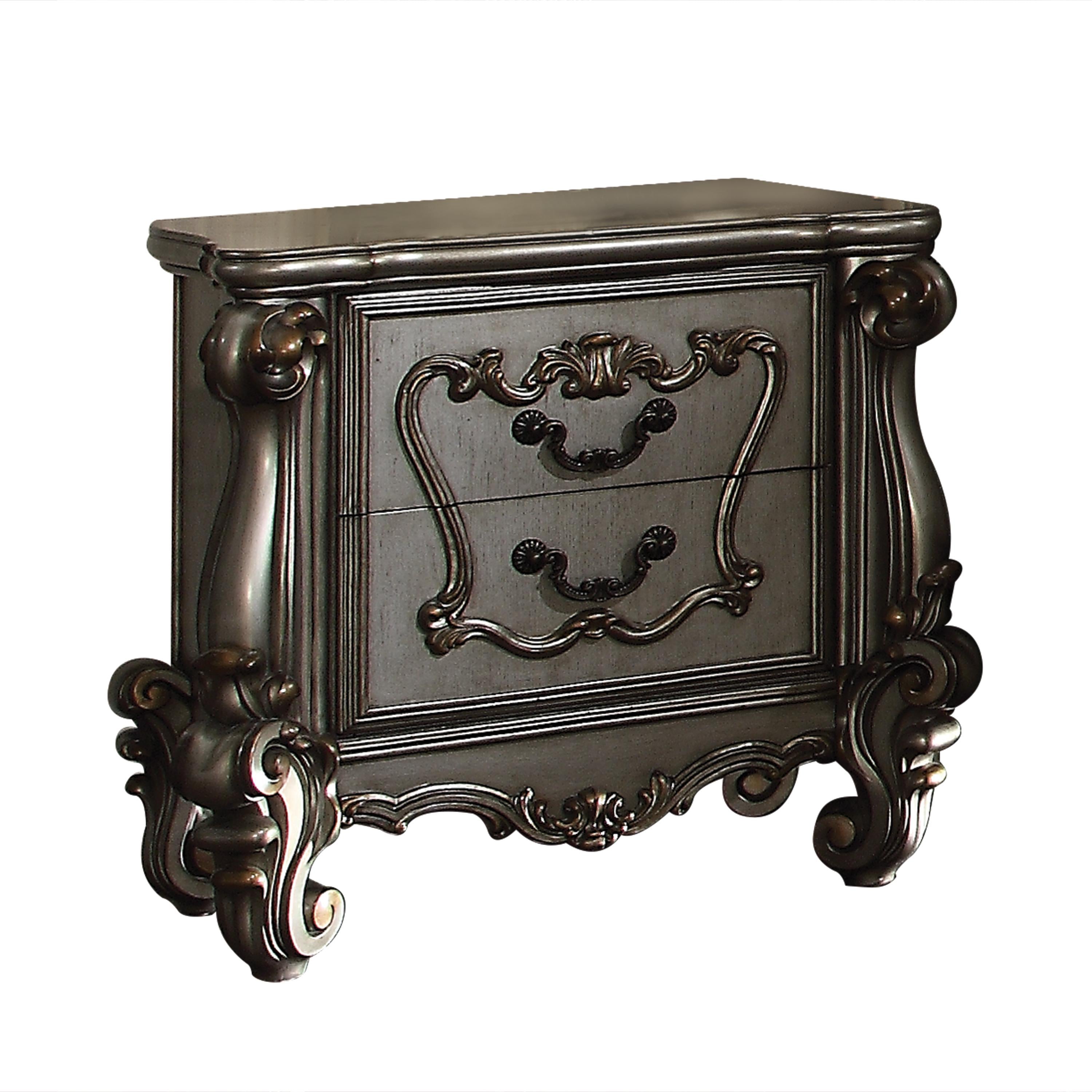 Versailles Antique Platinum Nightstand - Ideal Furniture (Fresno,CA)