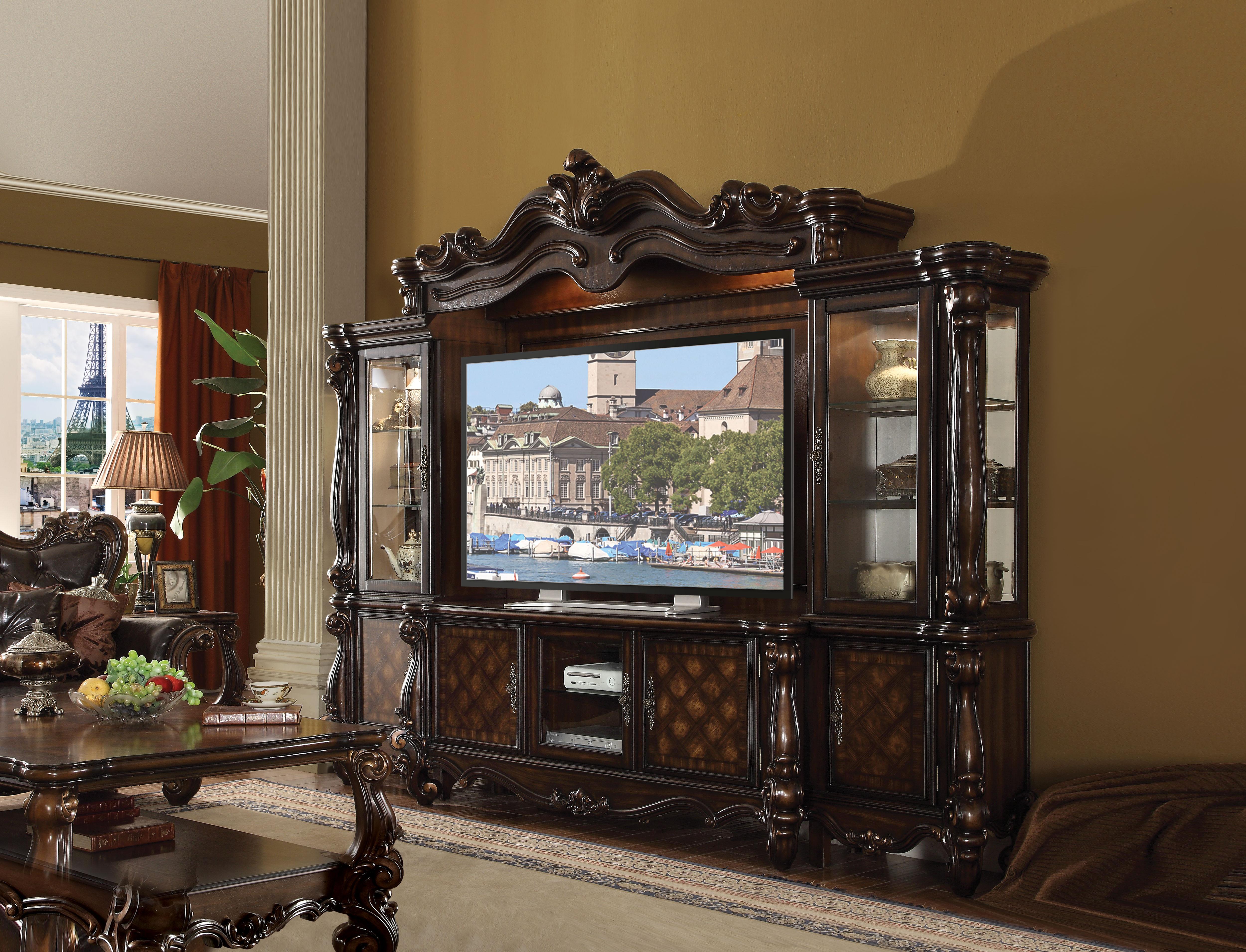 Versailles Cherry Oak Entertainment Center (Side Piers & Bridge) - Ideal Furniture (Fresno,CA)