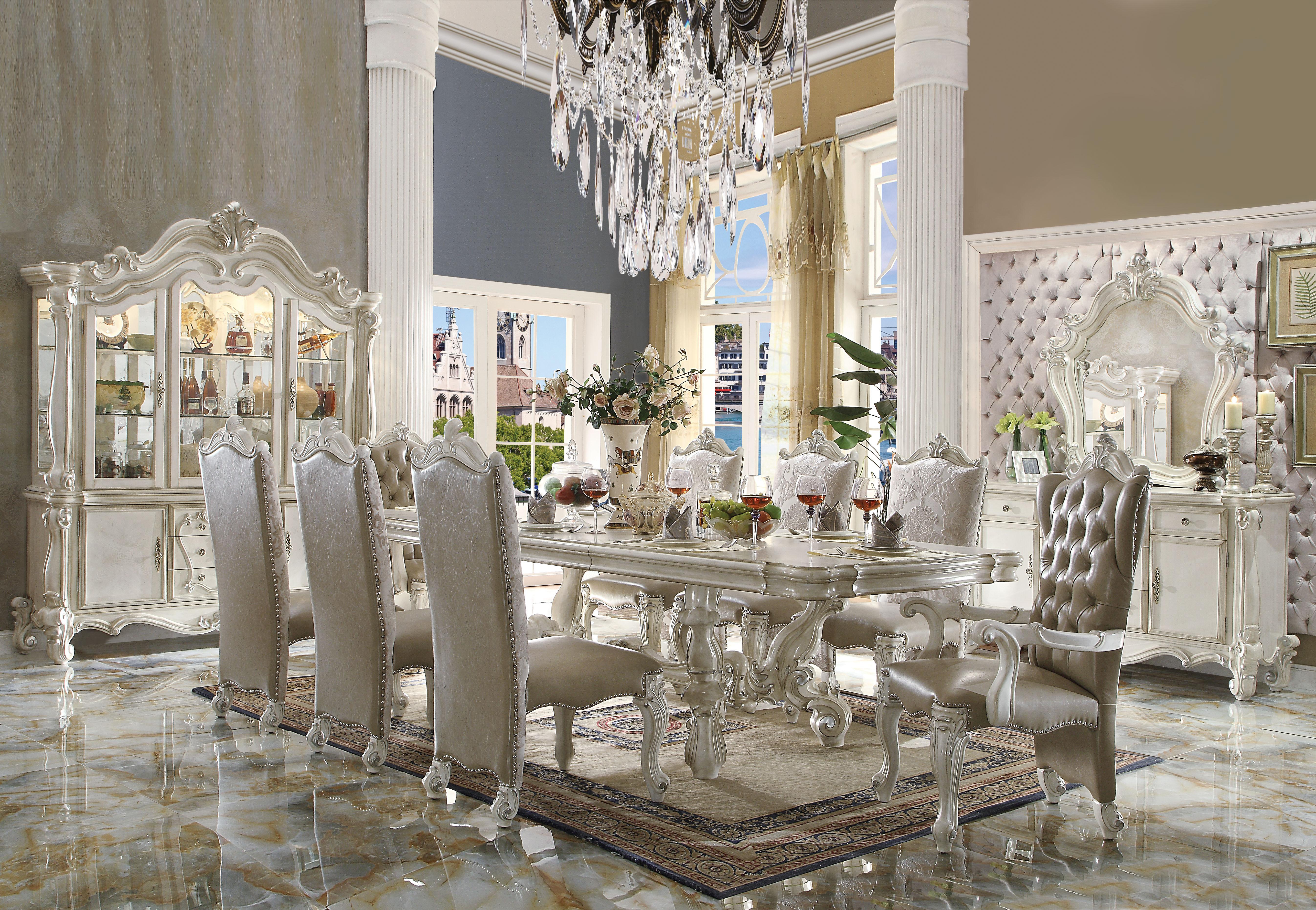 Versailles Bone White Dining Table - Ideal Furniture (Fresno,CA)