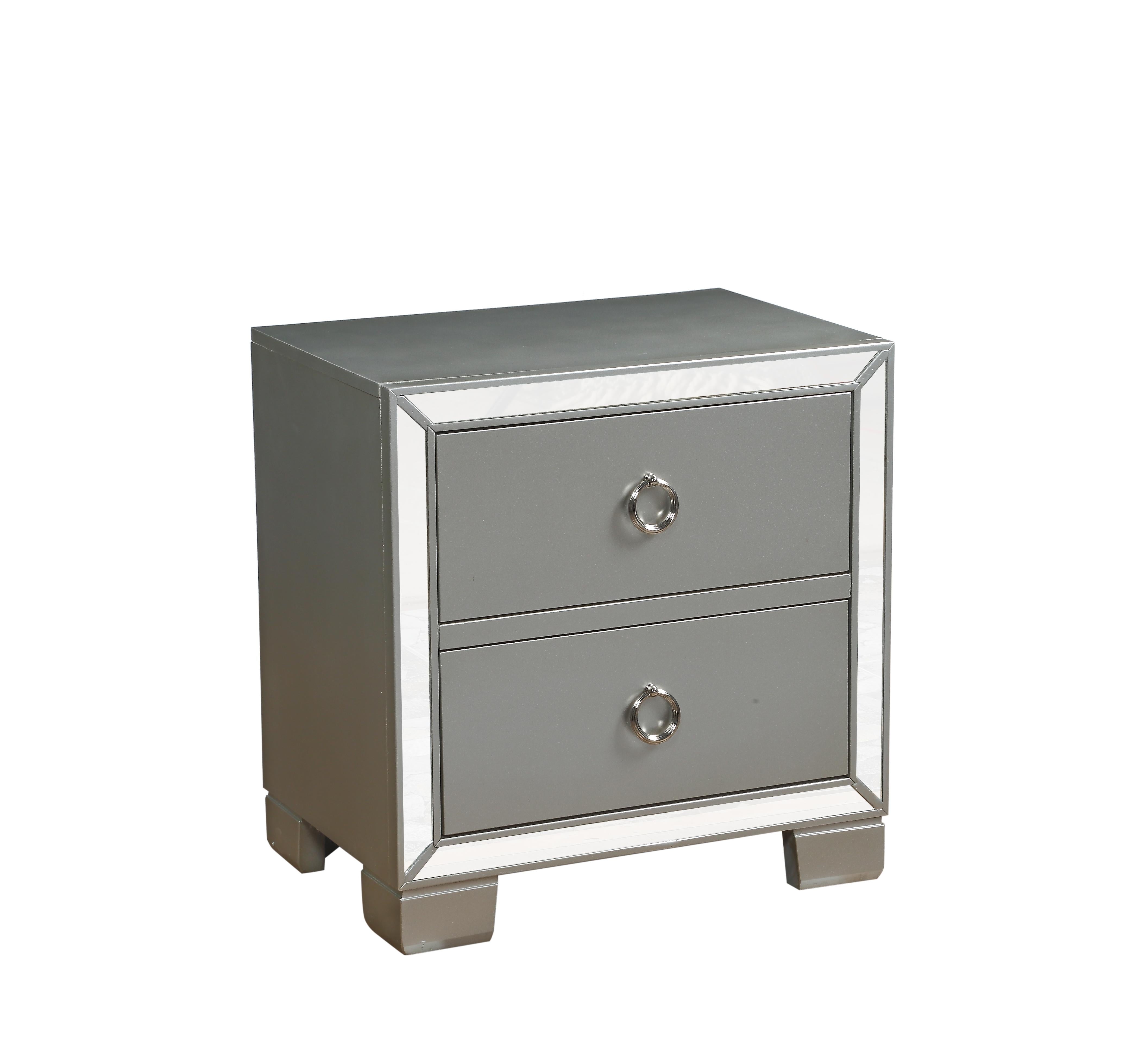 Voeville II Platinum Nightstand - Ideal Furniture (Fresno,CA)