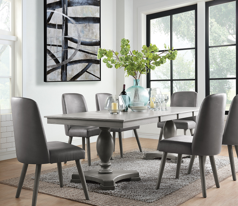 Waylon Gray Oak Dining Table - Ideal Furniture (Fresno,CA)
