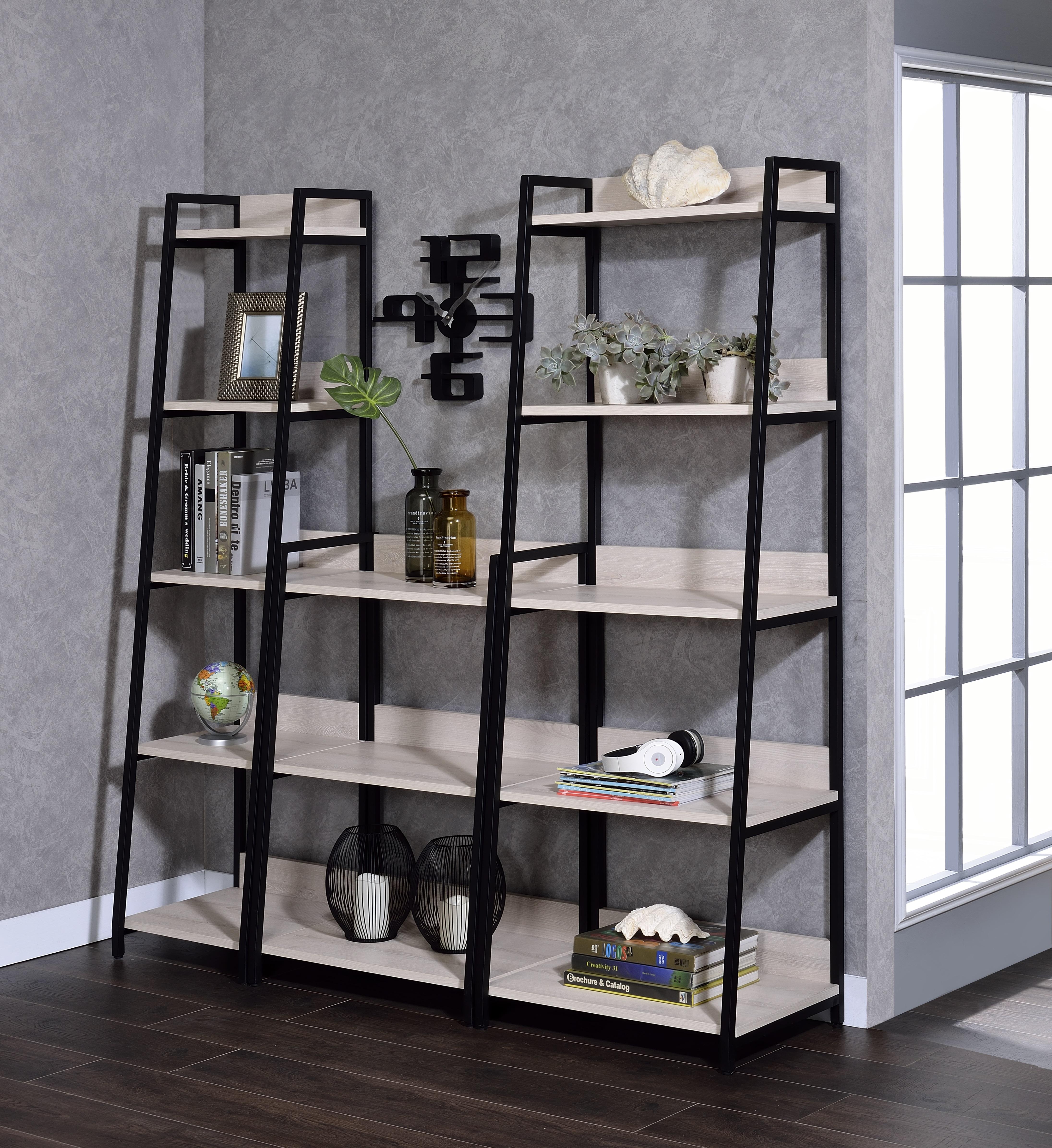 Wendral Natural & Black Bookshelf (5-Tier, 23"L) - Ideal Furniture (Fresno,CA)