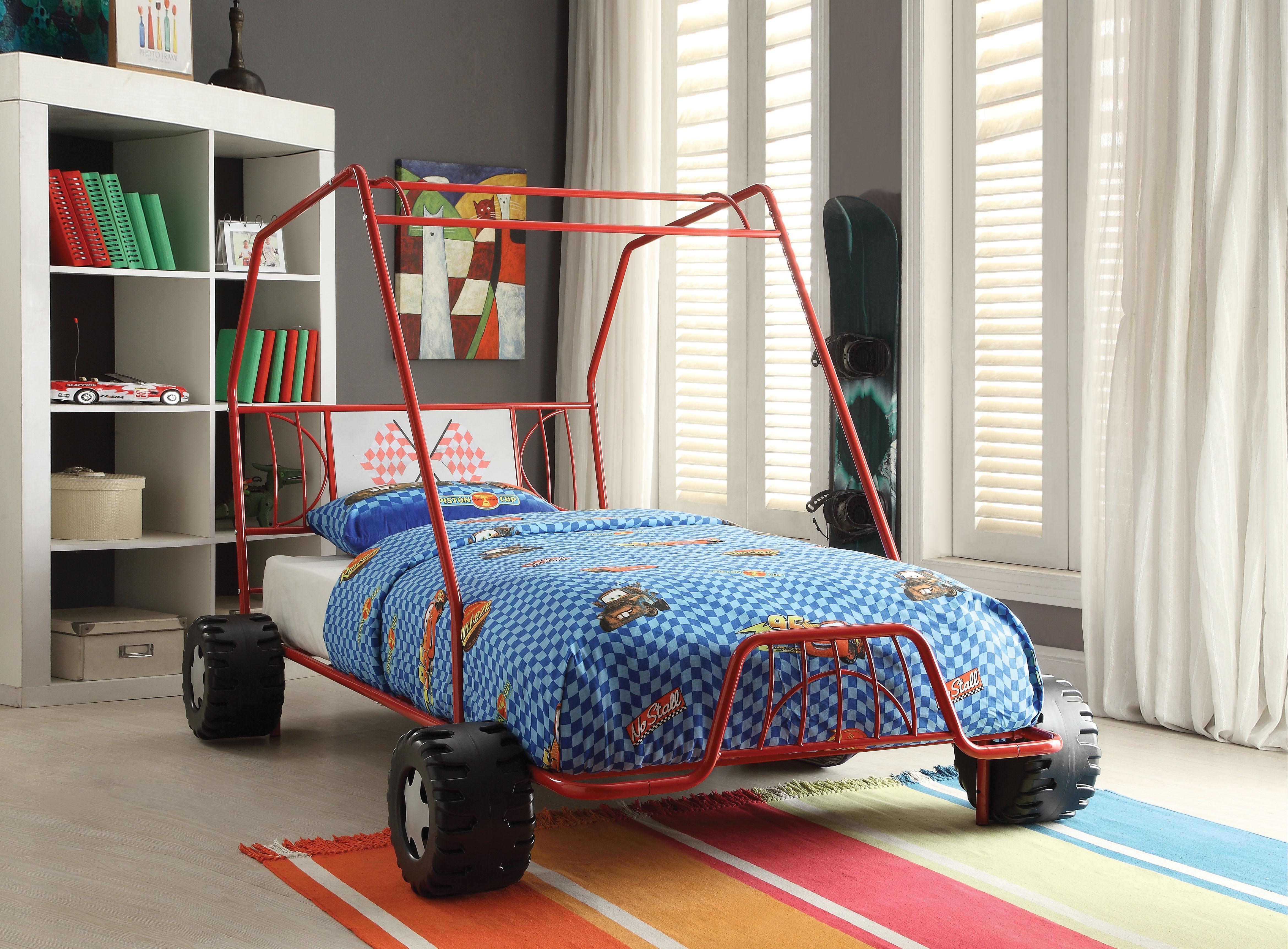 Xander Red Go Kart Twin Bed - Ideal Furniture (Fresno,CA)
