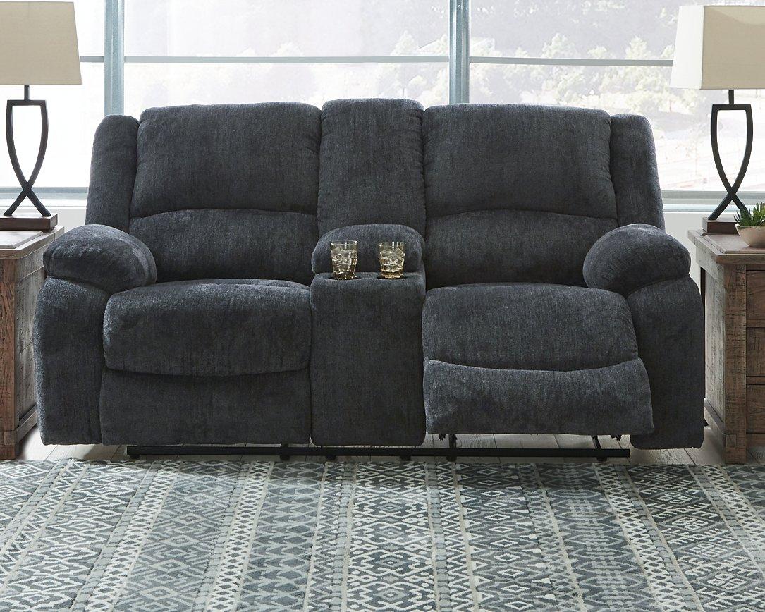 Draycoll Reclining Loveseat with Console - Ideal Furniture (Fresno,CA)