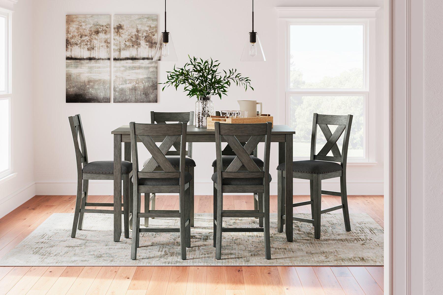 Caitbrook Counter Height Dining Table and Bar Stools (Set of 7) - Ideal Furniture (Fresno,CA)