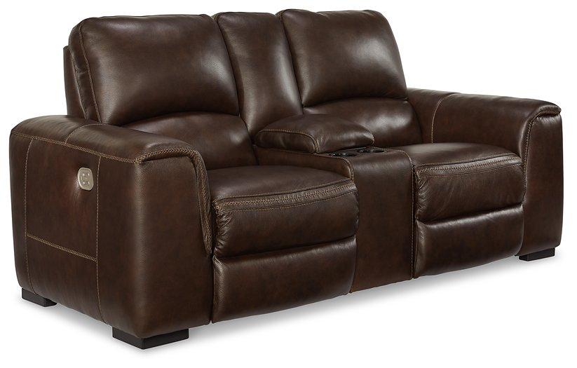 Alessandro Power Reclining Loveseat with Console - Ideal Furniture (Fresno,CA)