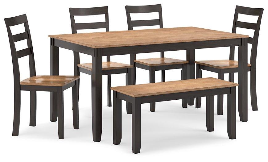 Gesthaven Dining Table with 4 Chairs and Bench (Set of 6) - Ideal Furniture (Fresno,CA)