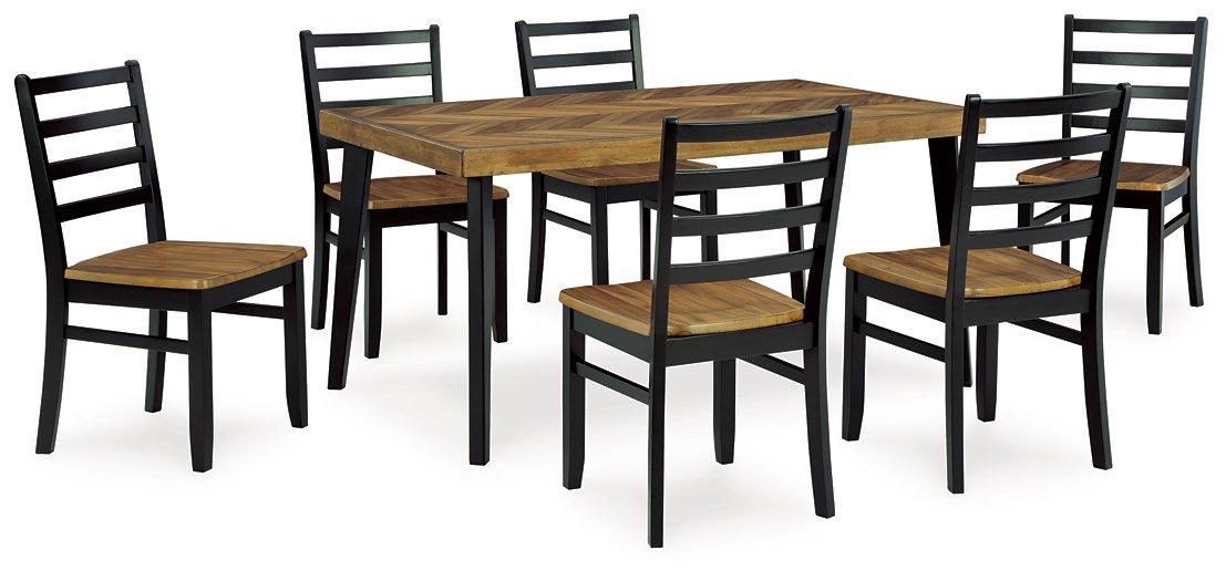 Blondon Dining Table and 6 Chairs (Set of 7) - Ideal Furniture (Fresno,CA)