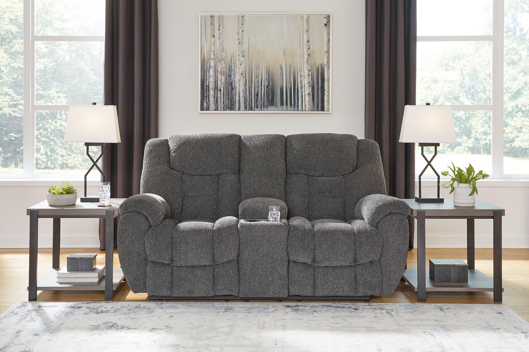 Foreside Reclining Loveseat with Console - Ideal Furniture (Fresno,CA)