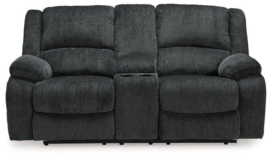 Draycoll Power Reclining Loveseat with Console - Ideal Furniture (Fresno,CA)