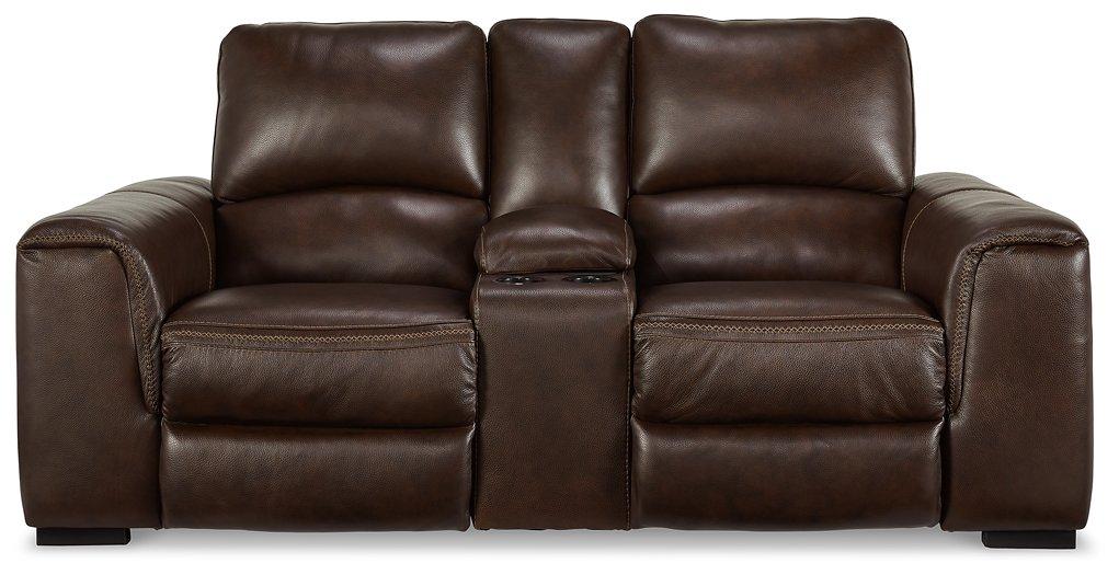Alessandro Power Reclining Loveseat with Console - Ideal Furniture (Fresno,CA)