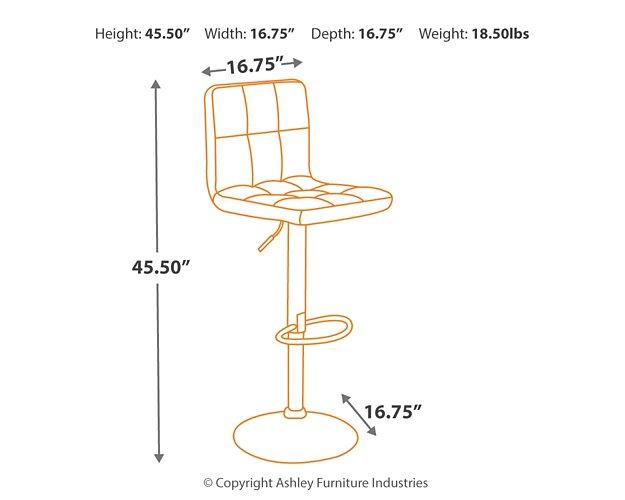 Bellatier Adjustable Height Bar Stool - Ideal Furniture (Fresno,CA)