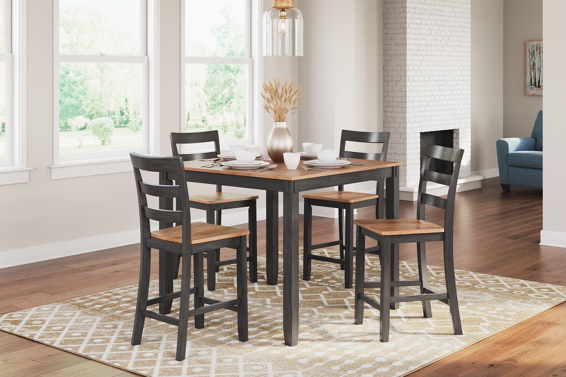 Gesthaven Counter Height Dining Table and 4 Barstools (Set of 5) - Ideal Furniture (Fresno,CA)