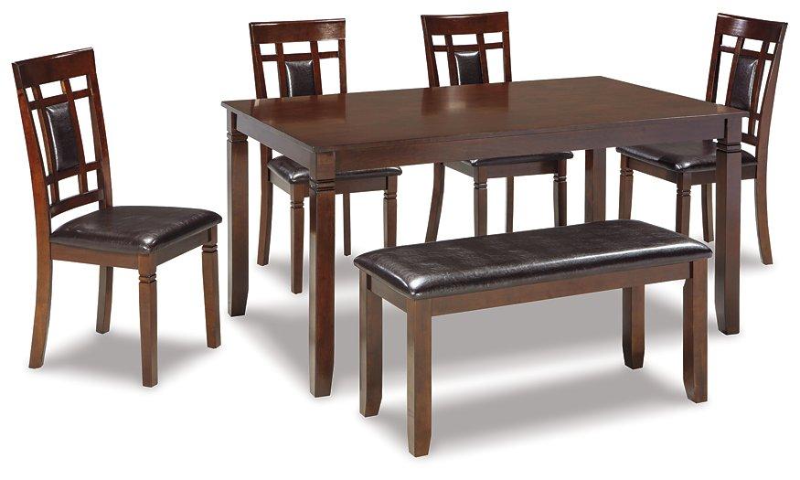 Bennox Dining Table and Chairs with Bench (Set of 6) - Ideal Furniture (Fresno,CA)