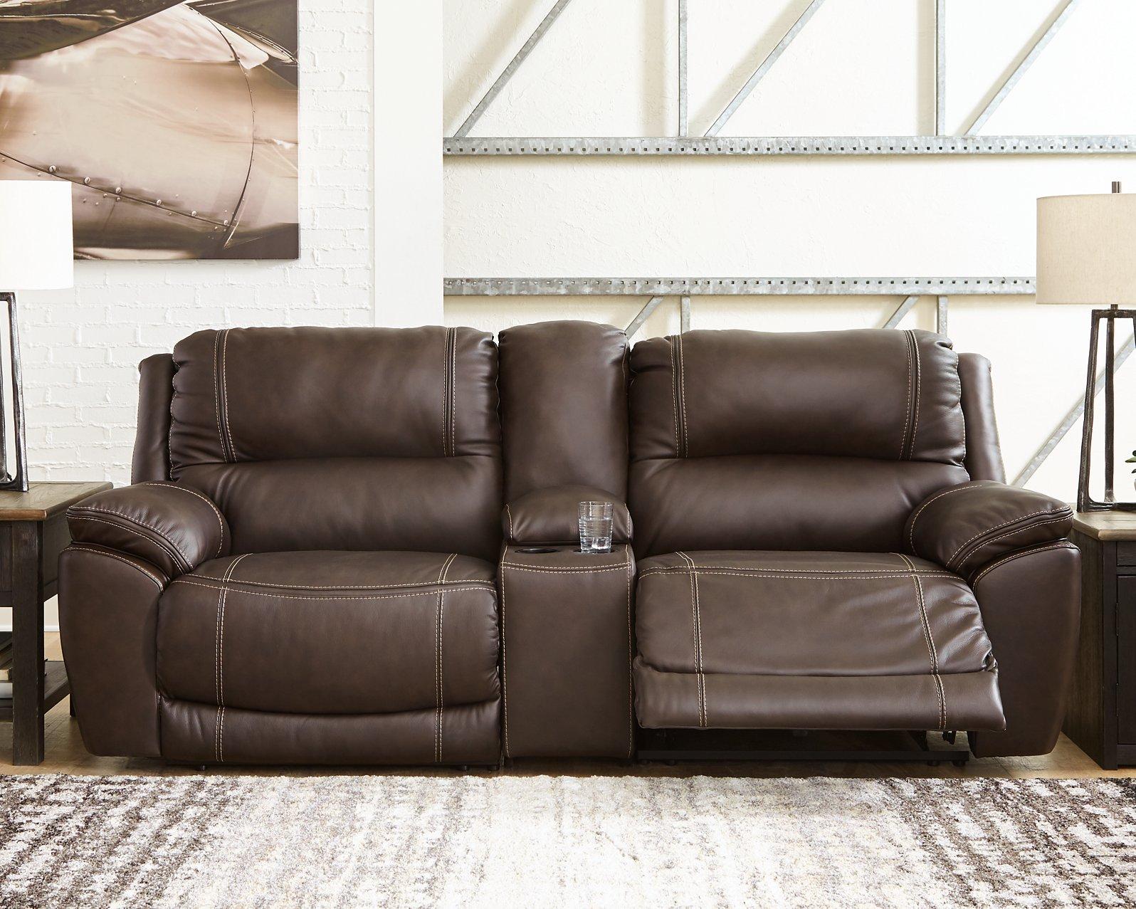 Dunleith Power Reclining Loveseat with Console - Ideal Furniture (Fresno,CA)