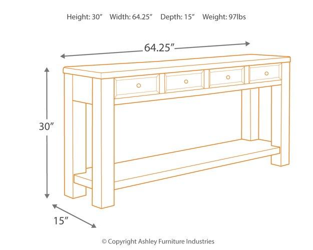Gavelston Sofa/Console Table - Ideal Furniture (Fresno,CA)