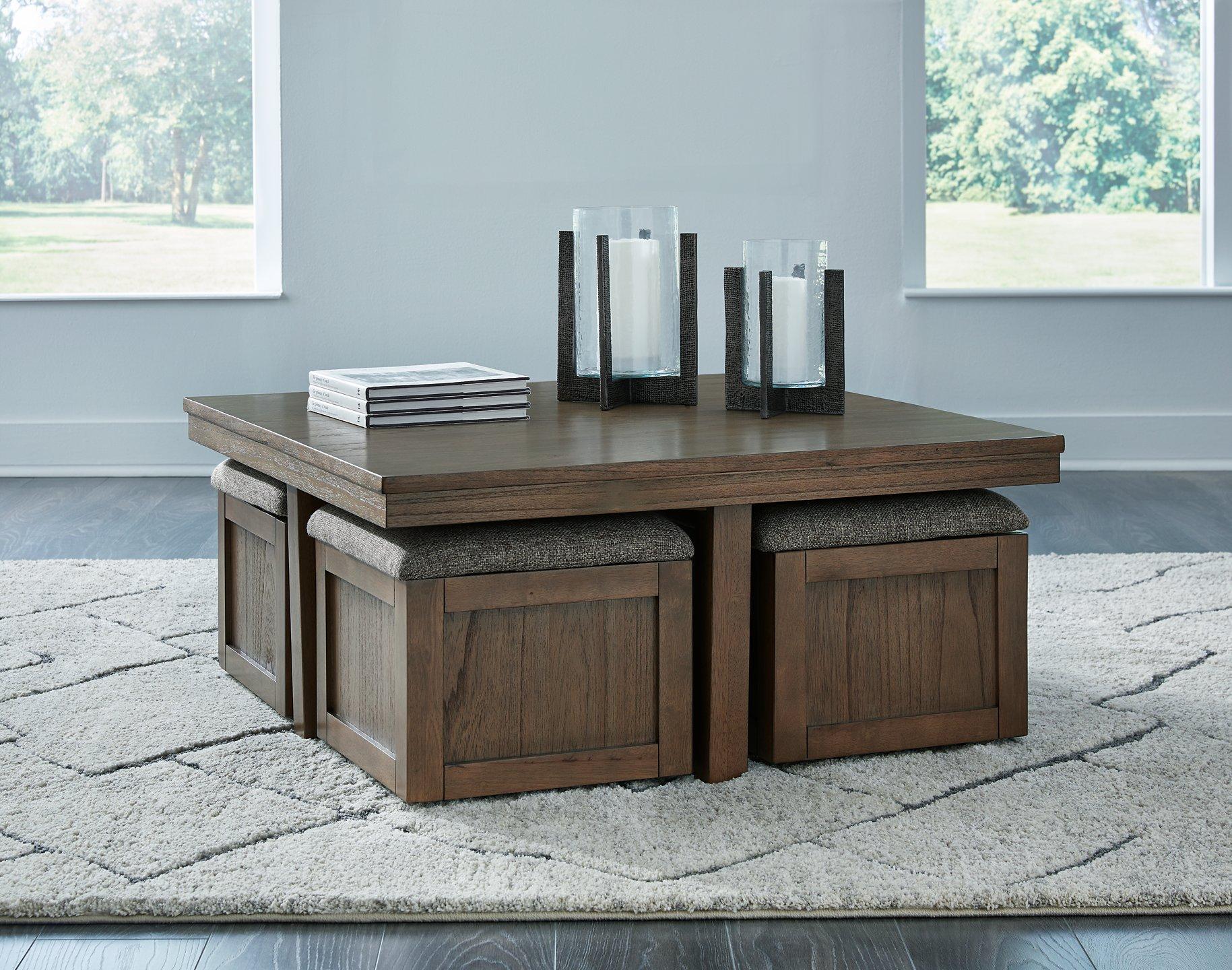 Boardernest Coffee Table with 4 Stools - Ideal Furniture (Fresno,CA)