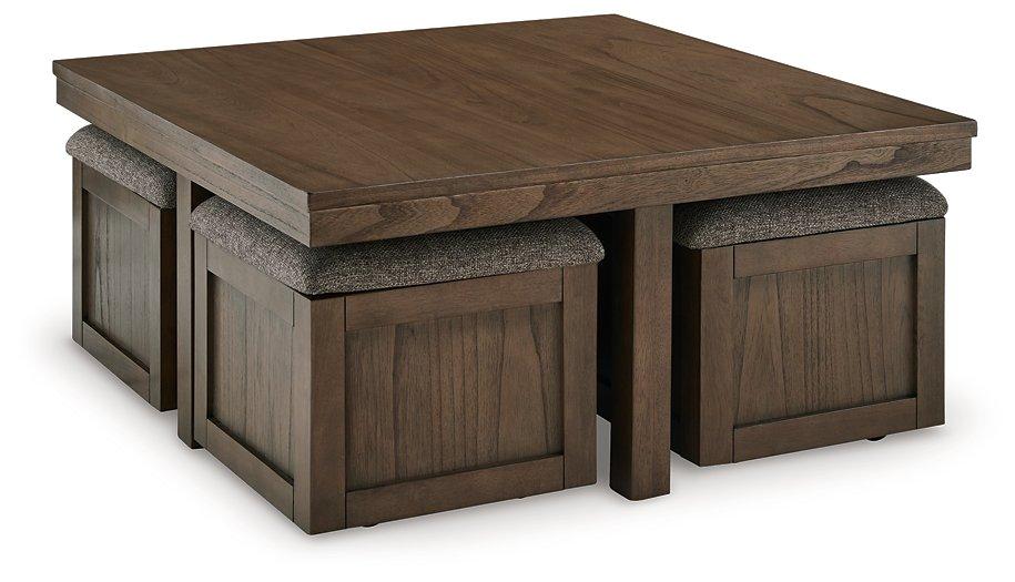 Boardernest Coffee Table with 4 Stools - Ideal Furniture (Fresno,CA)