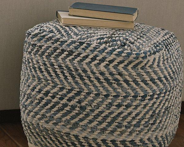 Chevron Pouf - Ideal Furniture (Fresno,CA)