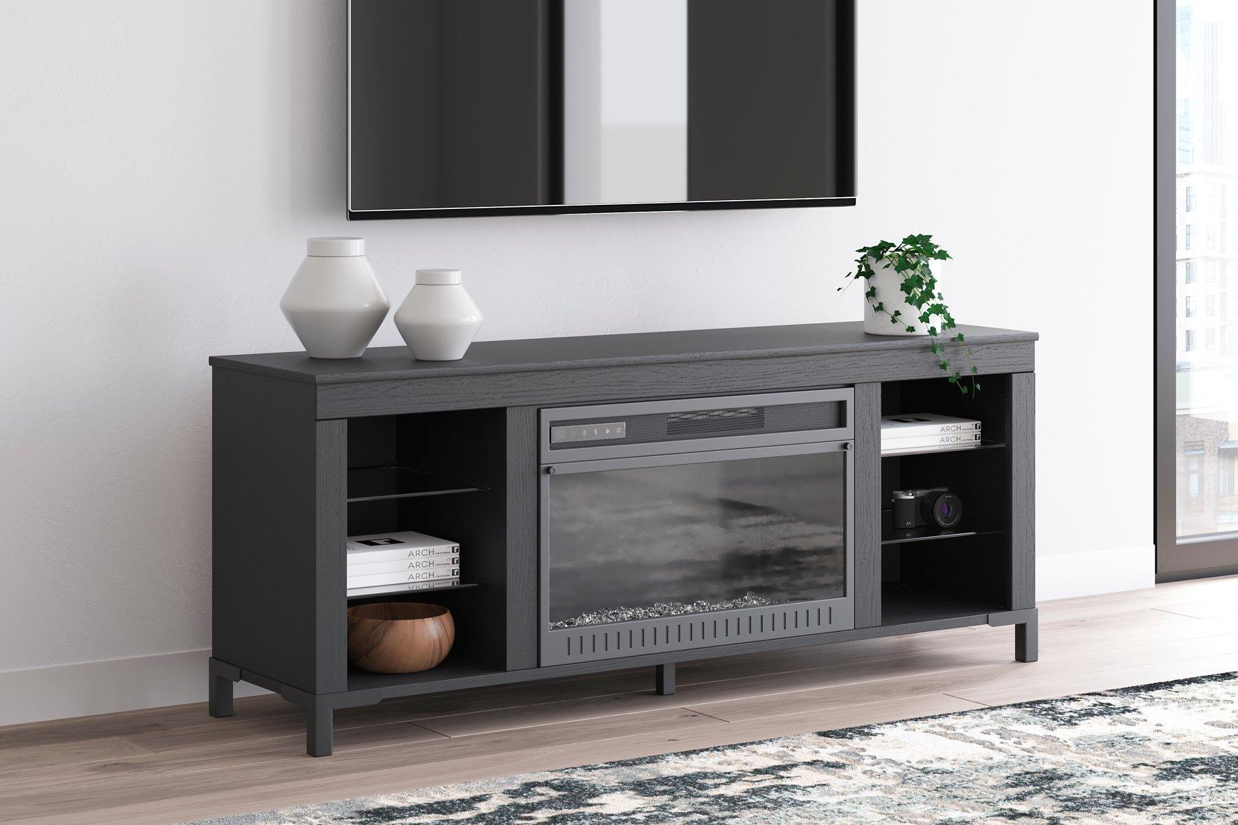Cayberry 60" TV Stand with Electric Fireplace - Ideal Furniture (Fresno,CA)