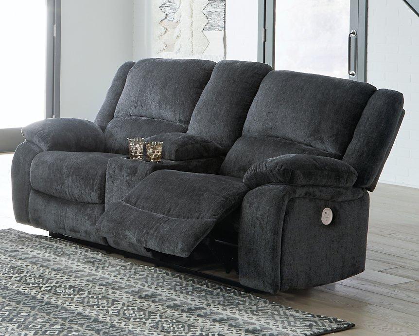 Draycoll Power Reclining Loveseat with Console - Ideal Furniture (Fresno,CA)