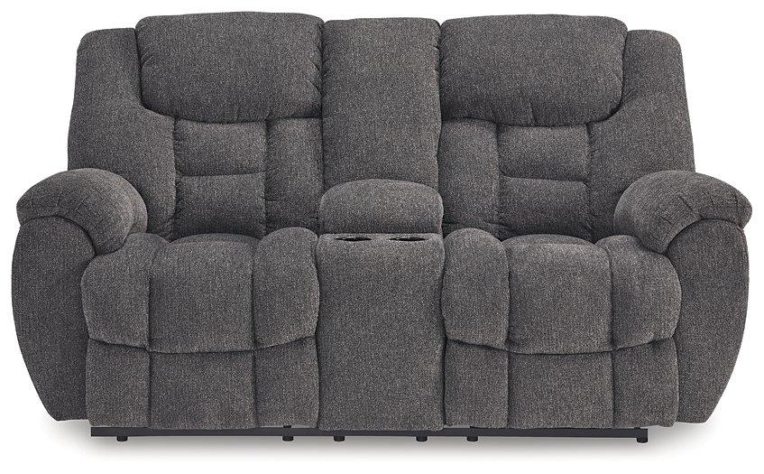 Foreside Reclining Loveseat with Console - Ideal Furniture (Fresno,CA)