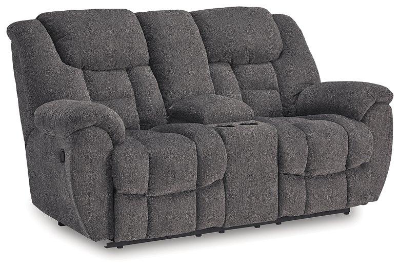 Foreside Reclining Loveseat with Console - Ideal Furniture (Fresno,CA)